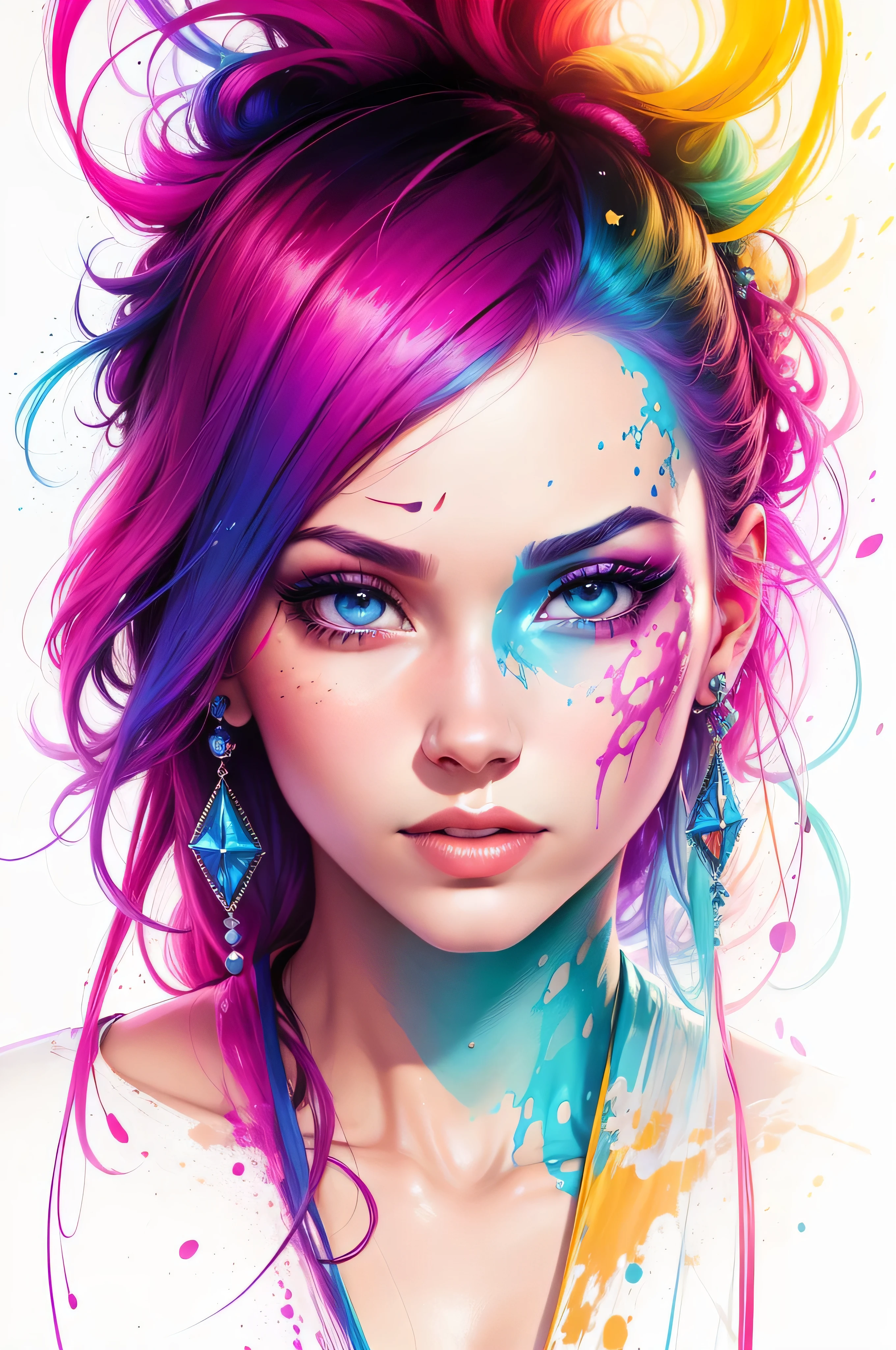 happy girl, centered, looking at the camera, approaching perfection, dynamic, ocean, highly detailed, digital painting, art station, concept art, smooth, sharp focus, illustration, art by Carne Griffiths and Wadim Kashin, detailed face, 4k