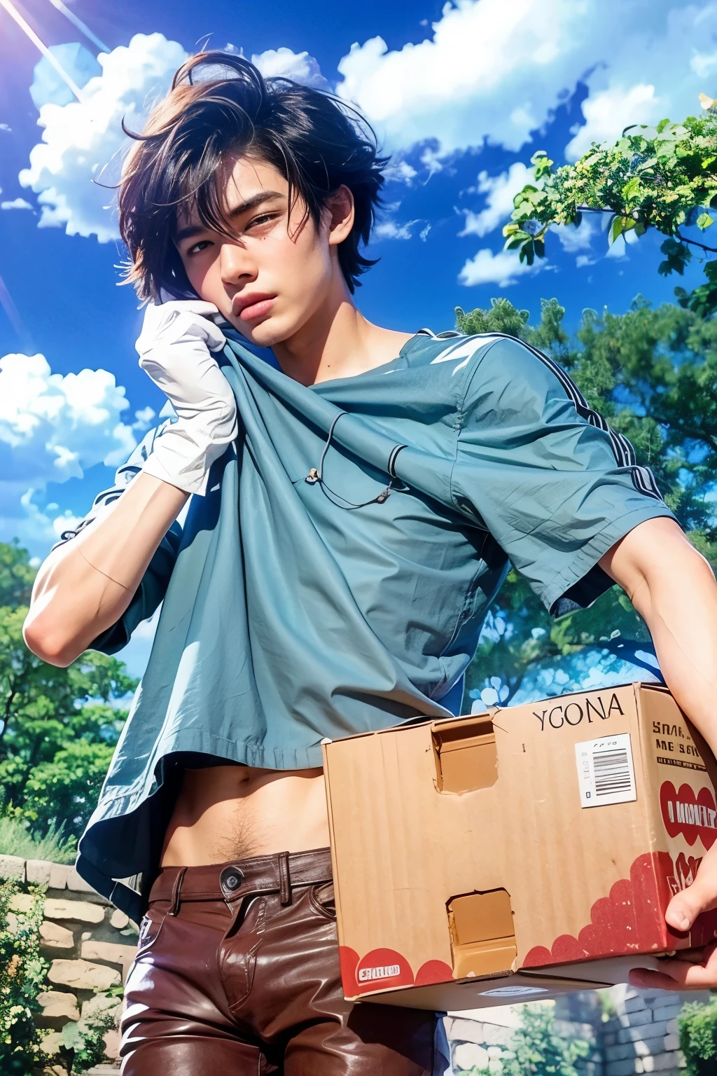 Boy holds box