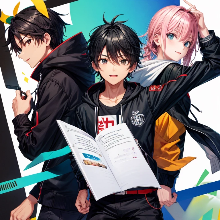 master part,alta qualidade,sozinho,ao ar livre,
sorrir,
YuujiItadori,1st ,
Gakuran,Hood,
Pants,