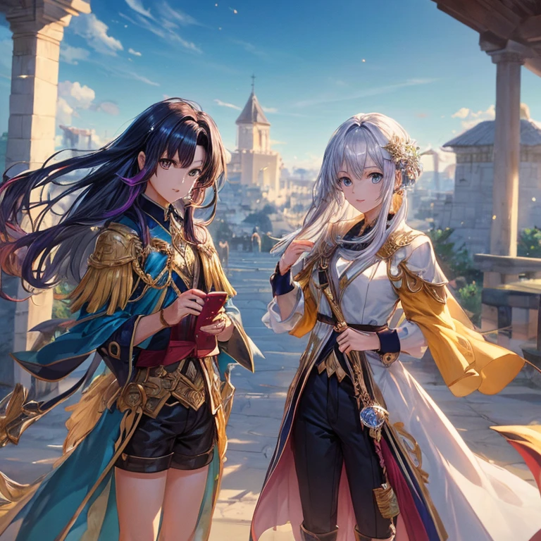( A high resolution, Ultra - Detalhado, HighDynamicRange), tmasterpiece, Best quality at best, personagem de jogo , Detalhes do cabelo curto, (Homens bonitos),olhos de anime, Mobile Legendary Heroes, cena detalhada, caracteres detalhados,(opala pontiaguda'de vestimenta,((Limpeza,cabelos brilhando como diamantes))
