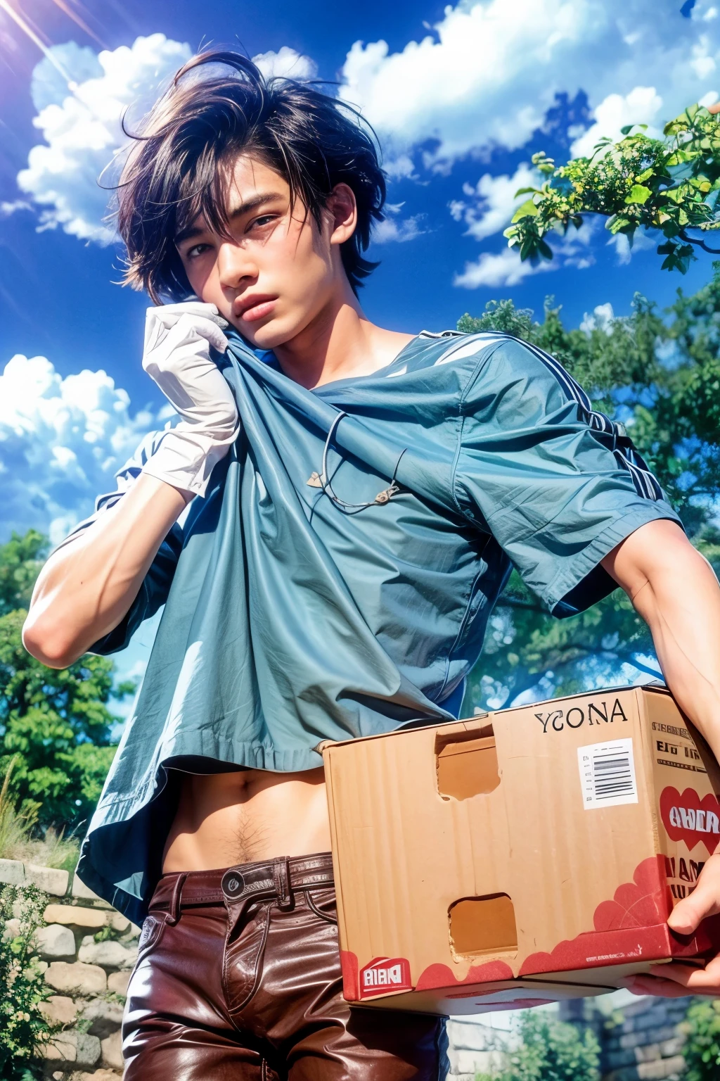 Boy holds box
