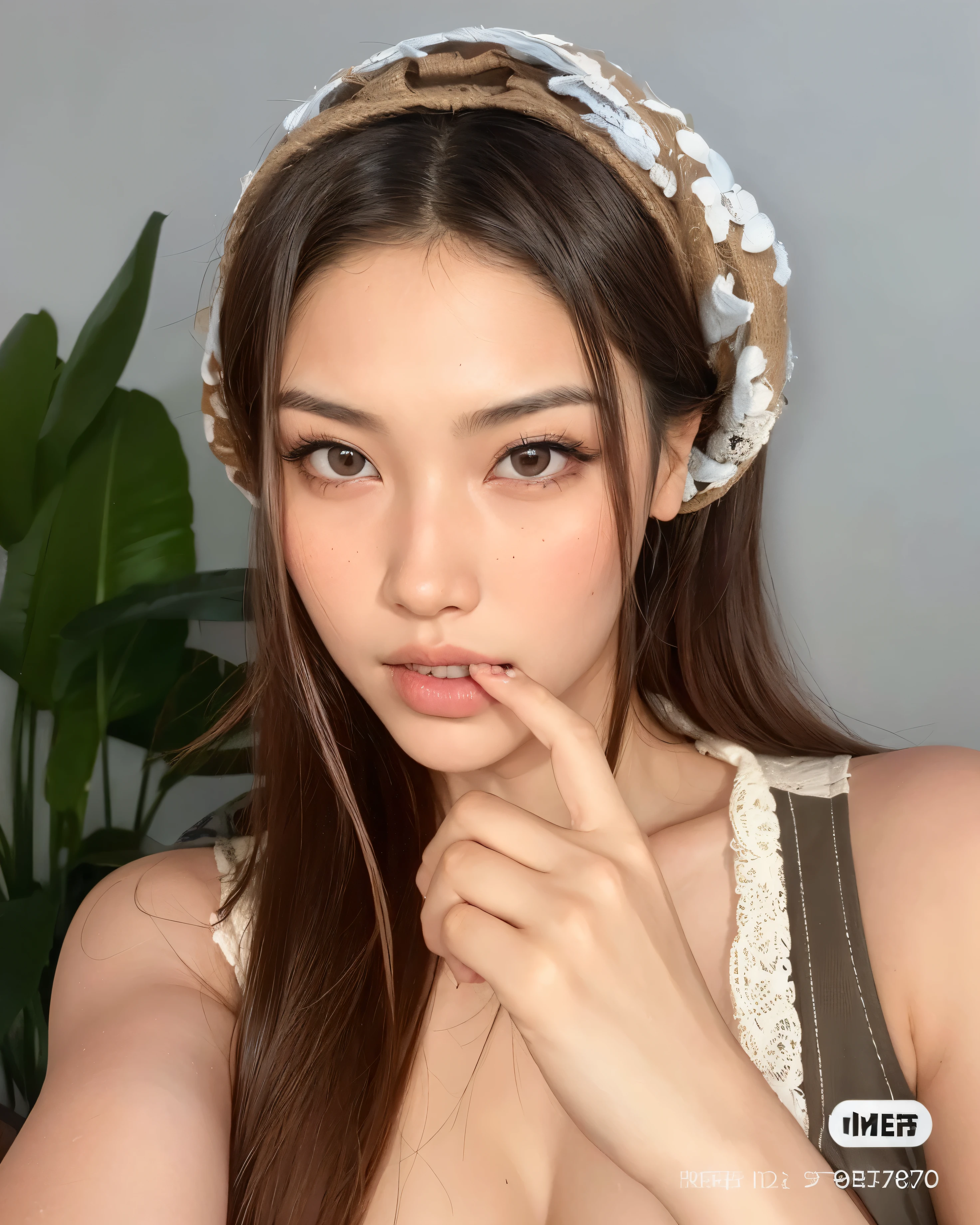 Disheveled Asian woman in a bandana posing for a photo, beautiful aesthetic face, Mulher sul-coreana bonita, linda mulher coreana jovem, menina coreana, Sakimichan, Asian face, mulher coreana jovem bonita, gorgeous chinese model, Beautiful Asian girl, asian beautiful face, TaeJune Kim, asian features, Ulzzang, maquiagem sul-coreana popular