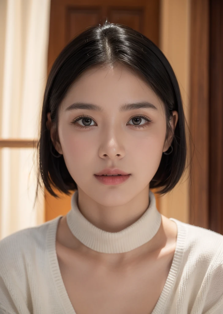 (Ultra-realistic), (figure), (High resolution), (8K), (Very detailed), (Best figure), (Beautiful attention to detail), (Highest quality), (Super detailed), (masterpiece), (wallpaper), (Detailed face),,Sweaty,Upper body close-up,Underarm,Black hair straight,Cleavage,alone,Japanese, big , (Camel Toe)