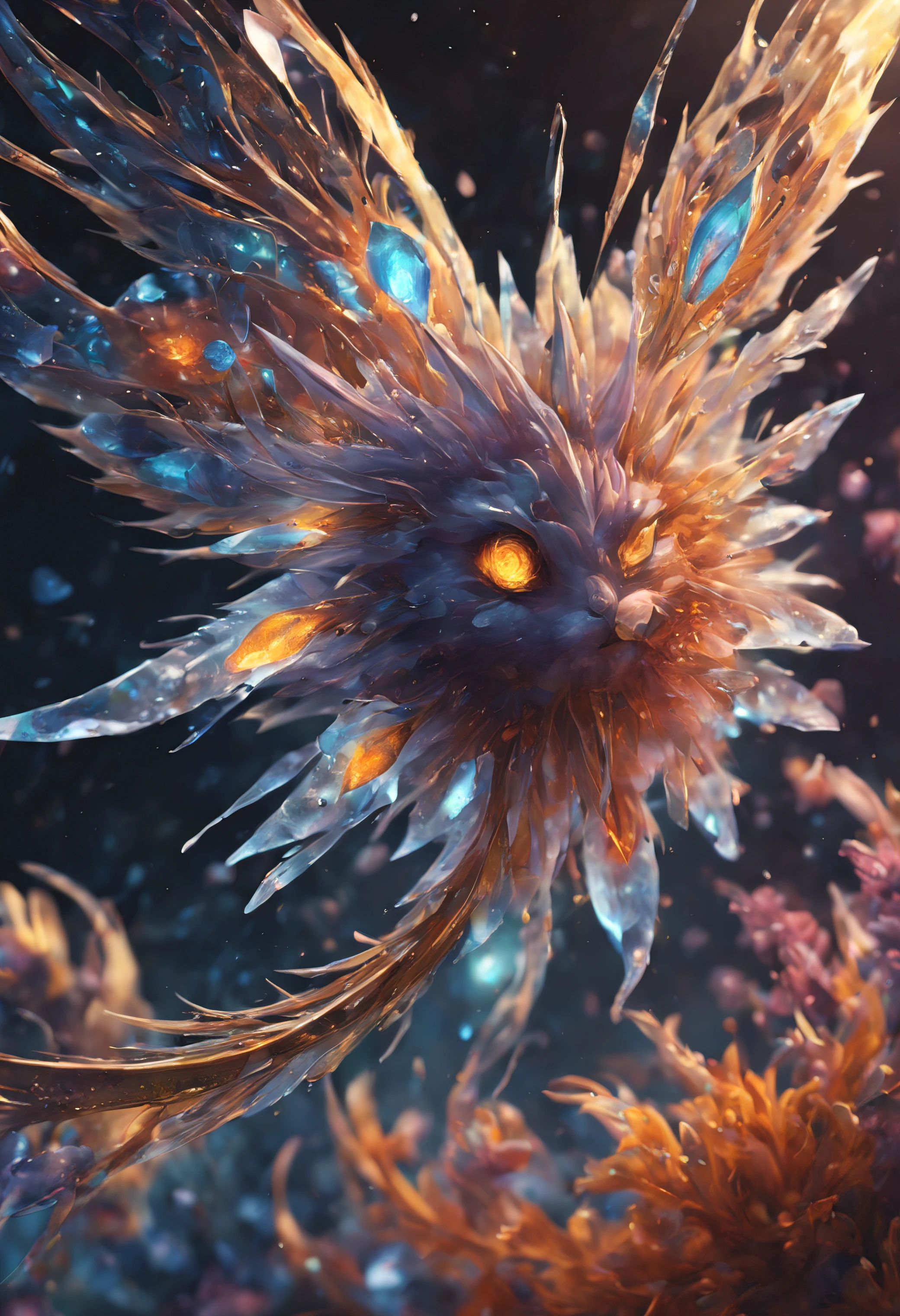 (((intricate detail:1.4))), (((extremely insane detail:1.4))),(((highest quality:1.3))), (((Soft colors 4k highly detailed digital art:1.3))). | Close up of delicate magical pollen in the cold icy wind, as magical pollen emits arcane lightning, each pollen detailed and rendered with a masterful gouache technique,surrounded by mysterious atmosphere of light and shadow art, shard everywhere, great environment, subtly illuminate,fantasy art behance,surreal, its beauty and strength captured,It gives a majestic aura.