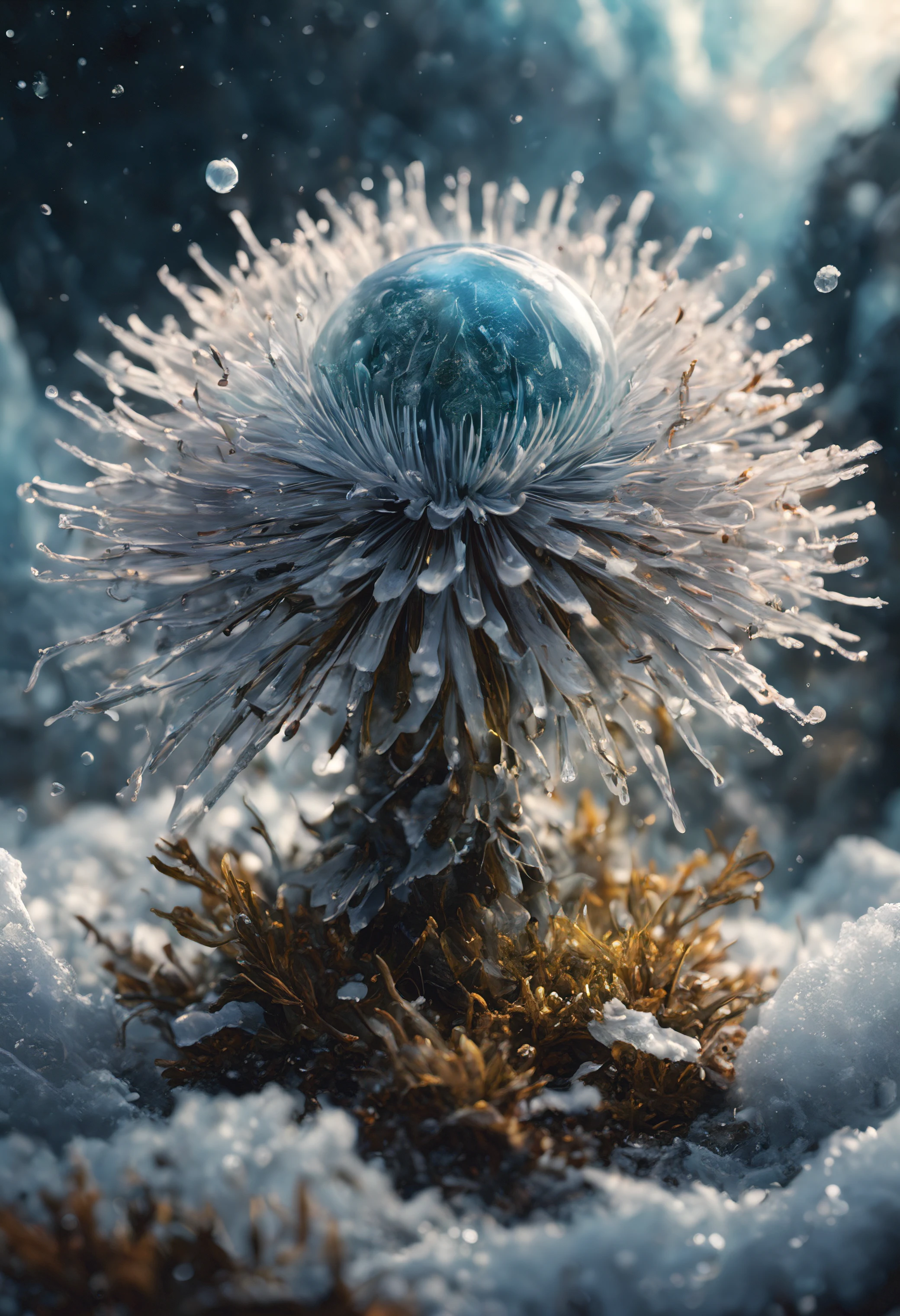 (((intricate detail:1.4))), (((extremely insane detail:1.4))),(((highest quality:1.3))), (((Soft colors 4k highly detailed digital art:1.3))). | Close up of delicate magical pollen in the cold icy wind, as magical pollen emits arcane lightning, each pollen detailed and rendered with a masterful gouache technique,surrounded by mysterious atmosphere of light and shadow art, shard everywhere, great environment, subtly illuminate,fantasy art behance,surreal, its beauty and strength captured,It gives a majestic aura.