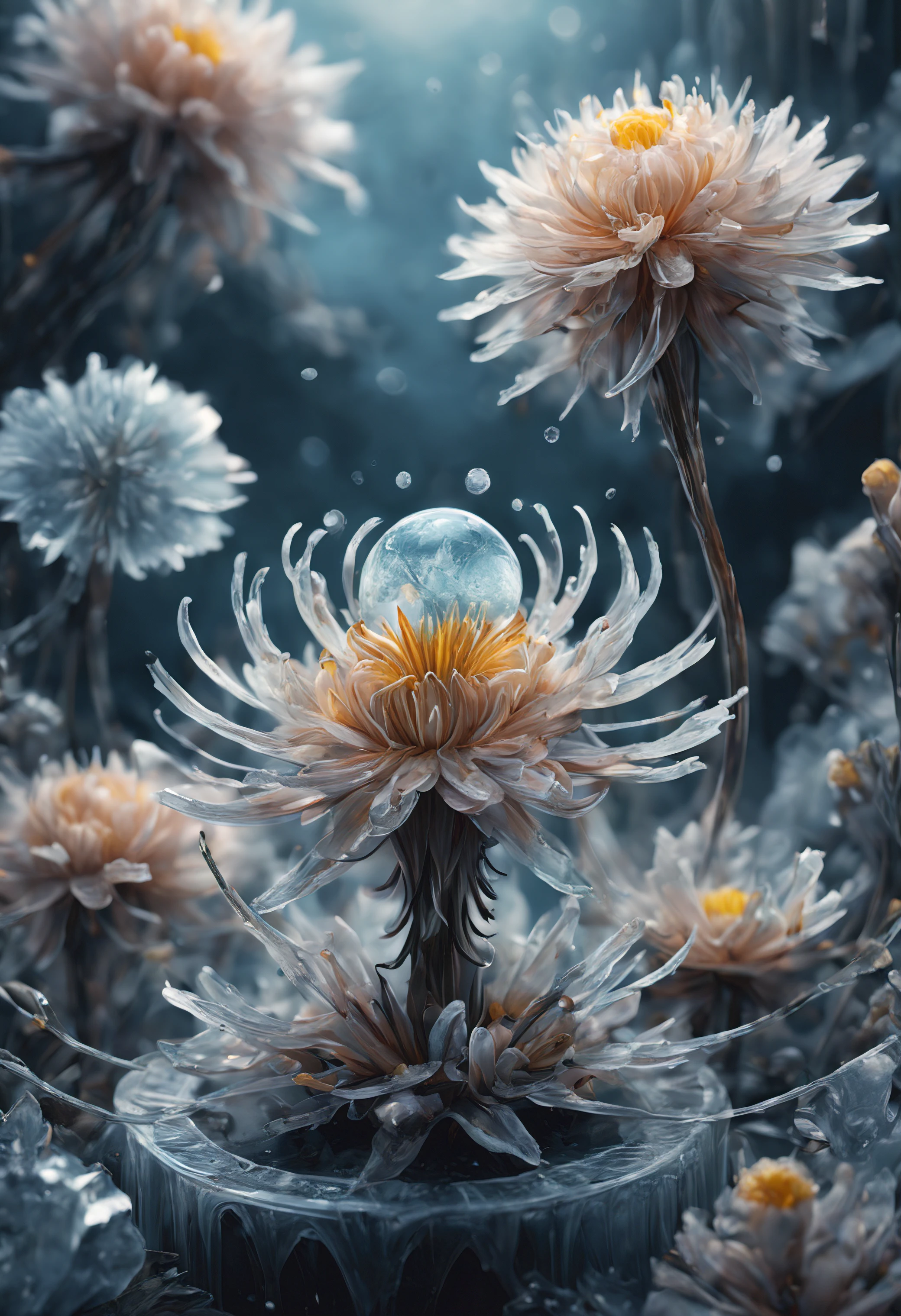 (((intricate detail:1.4))), (((extremely insane detail:1.4))),(((highest quality:1.3))), (((Soft colors 4k highly detailed digital art:1.3))). | Close up of delicate magical pollen in the cold icy wind, as magical pollen emits arcane lightning, each pollen detailed and rendered with a masterful gouache technique,surrounded by mysterious atmosphere of light and shadow art, shard everywhere, great environment, subtly illuminate,fantasy art behance,surreal, its beauty and strength captured,It gives a majestic aura.