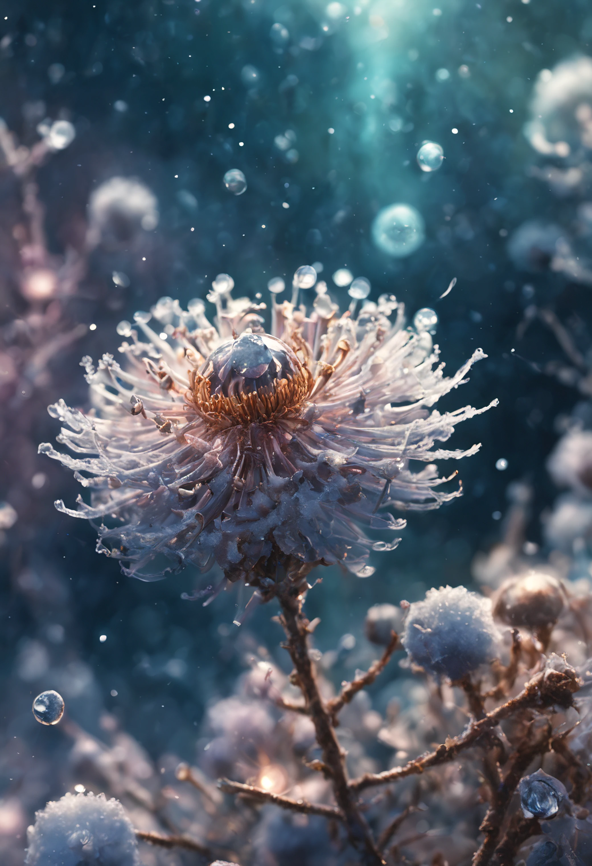 (((intricate detail:1.4))), (((extremely insane detail:1.4))),(((highest quality:1.3))), (((Soft colors 4k highly detailed digital art:1.3))). | Close up of delicate magical pollen in the cold icy wind, as magical pollen emits arcane lightning, each pollen detailed and rendered with a masterful gouache technique,surrounded by mysterious atmosphere of light and shadow art, shard everywhere, great environment, subtly illuminate,fantasy art behance,surreal, its beauty and strength captured,It gives a majestic aura.
