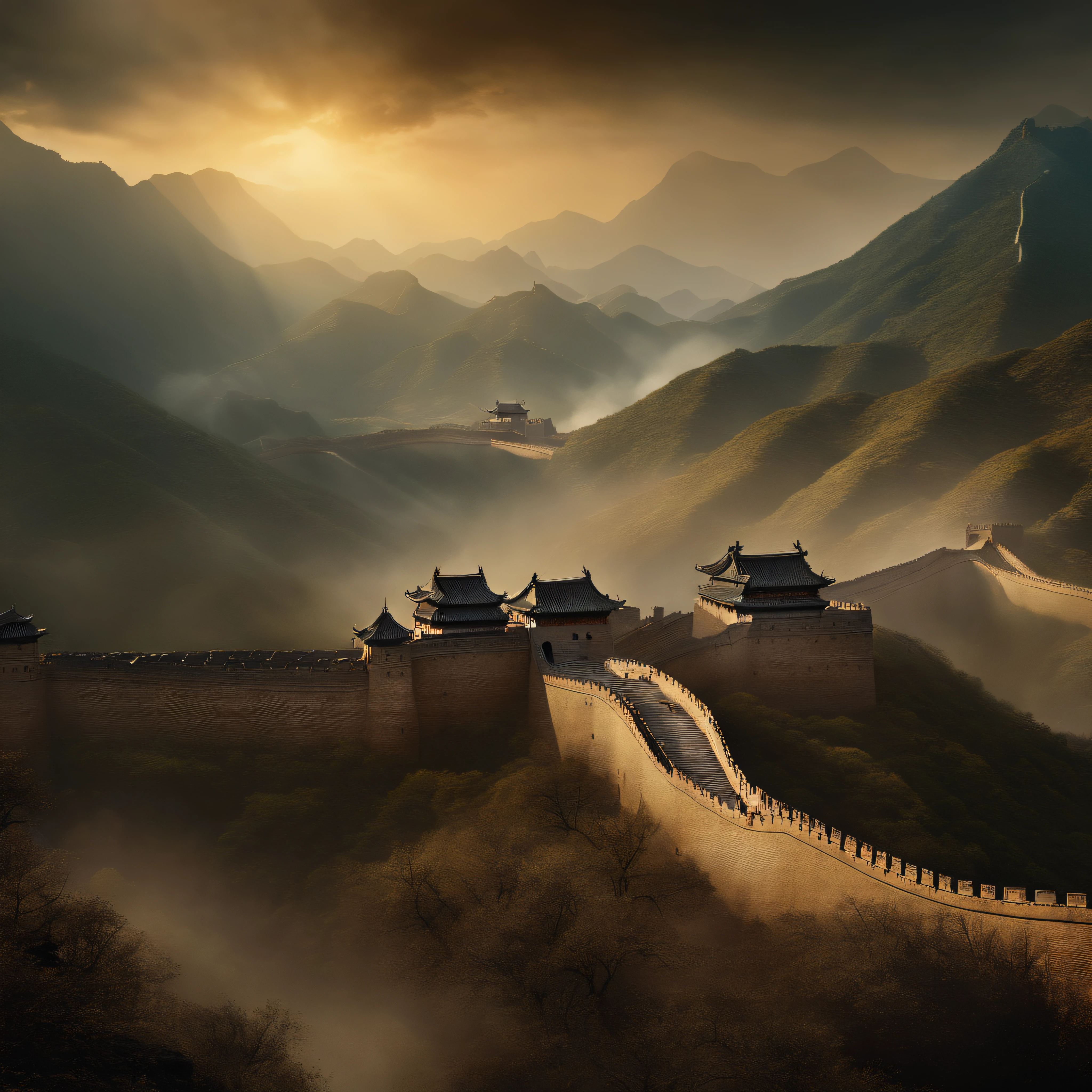China-style，lion dance ,highly detailed surreal vfx，Smudge，Faraway view，super-fine，ultra - detailed，high qulity，8K ，oc rendered，dynamic viewing angle,full view