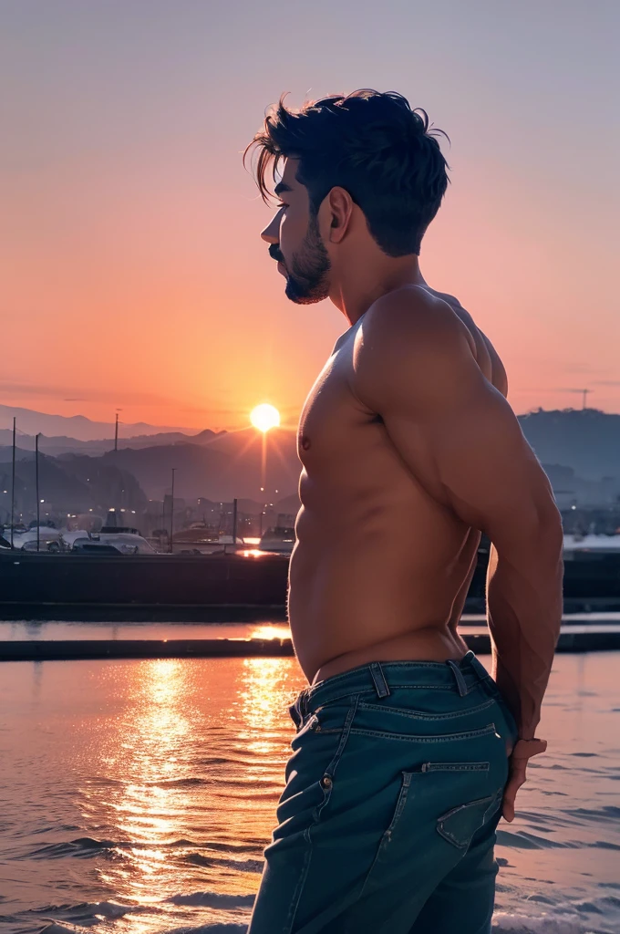 King Magnifico, top quality, (photorealistic: 1.4), handsome young man, smirking, wearing blue micro thong, completely naked, outside, landscape, village, sky, daylight, background, detailed, best quality, 8k, Age 18,boy,Shirtless,fortitude,Raised butt,muscle man,fortitude,k hd,artwork of a,Be red in the face, bubble butt, tight ass, moaning, back view, naked