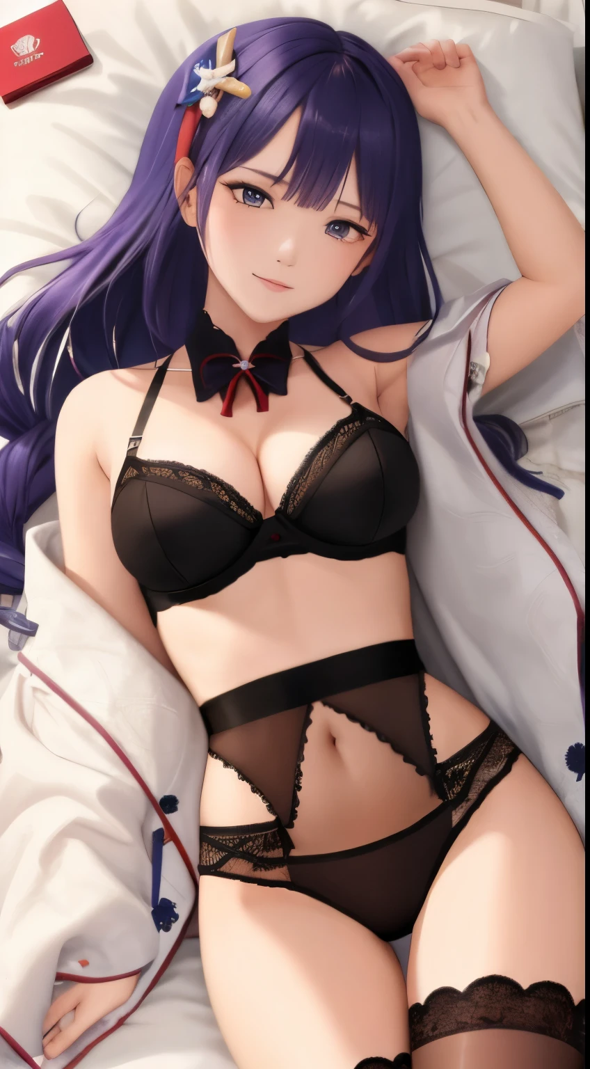 +ai_generated bed genshin_impact lingerie lingerie_only lisa_(genshin_impact) tagme