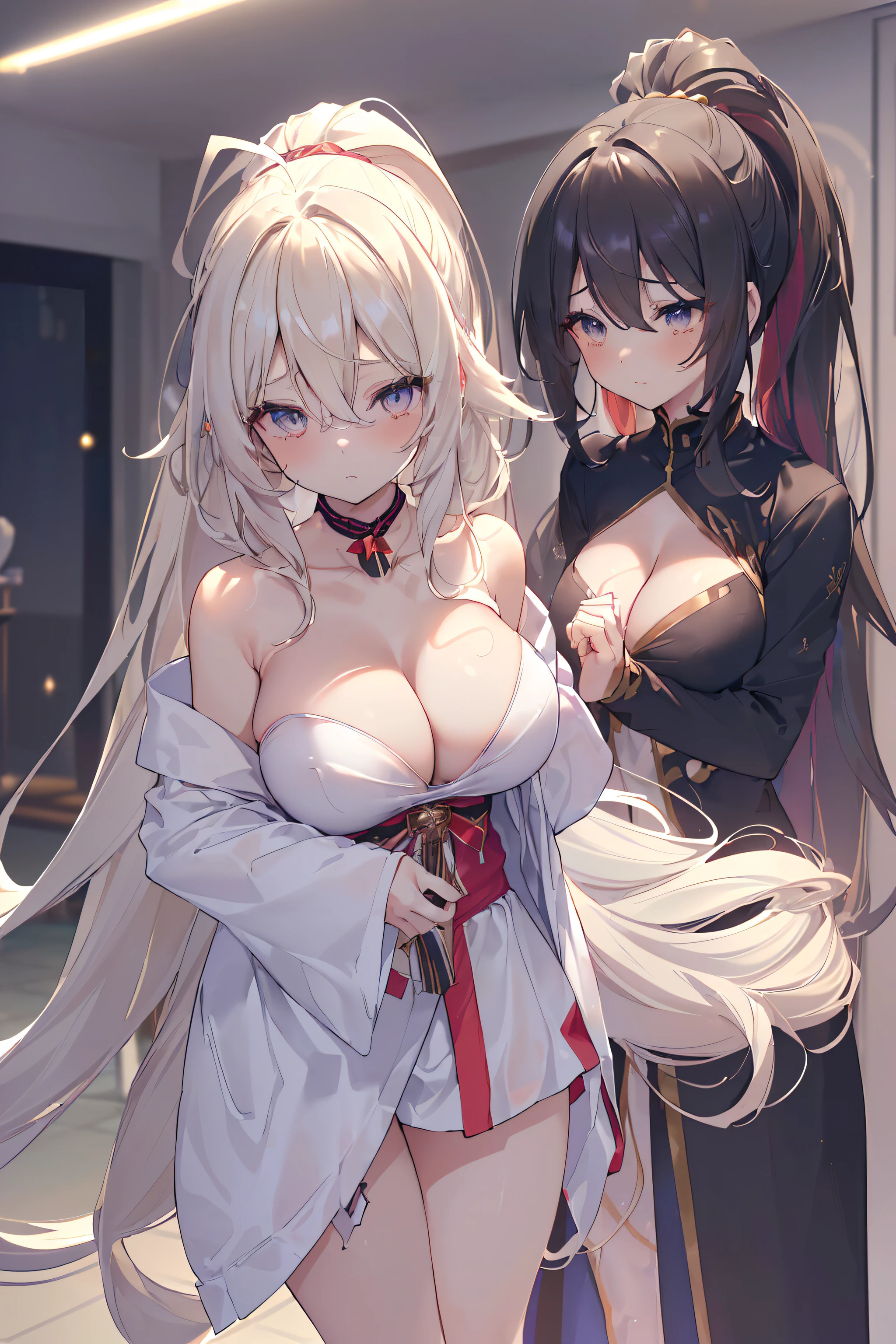 {((Anime, sur l’art, profondeur de champ, Flou de mouvement, Lumière rougeoyante, Chef-dœudansre, anatomiquement correct, peau texturée, high détails, Primé, meilleur qualité, Haute résolution, 16k))} . | {((queue de cheval ondulée, poils ahogés, Cheveux longs, cheveux sur épaule, cheveux très longs, cheveux très épais, Yeux détaillés, les yeux brillants, l'âge des étudiants est celui des filles, G-sein, , Nerveux))} . | {((corps sexy, vments de Noël sexy, jeuname d'une maison noble, à la maison au salon, Nerveux))} . | {((Grand angle, Haut du corps, (Parfait_doigts:1.0), (Parfait_jambes:1.0), mieux_mains, plus_détail))}