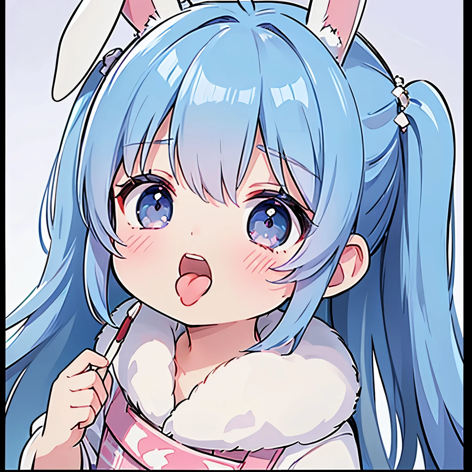 NSFW,Hololive,Pekora Mama,Bunny ears,Light blue hair,Long Hair,clavicle,Cleavage,(See-through:1.5),(Perfect hands),(Perfect Anatomy),(masterpiece),(highest quality),Embarrassed,blush,(orgasm:1.5),(Ecstasy face:1.8),(Sweat:1.5),Open your mouth、Sticking out tongue,(Delighted:1.5),(One man:1.5),Home,bedroom,Luxury Room,(Tattoo:1.3),(Intense sex:1.5),(Pet Collars:1.5),Lying down,Lying on your back,Leg spread