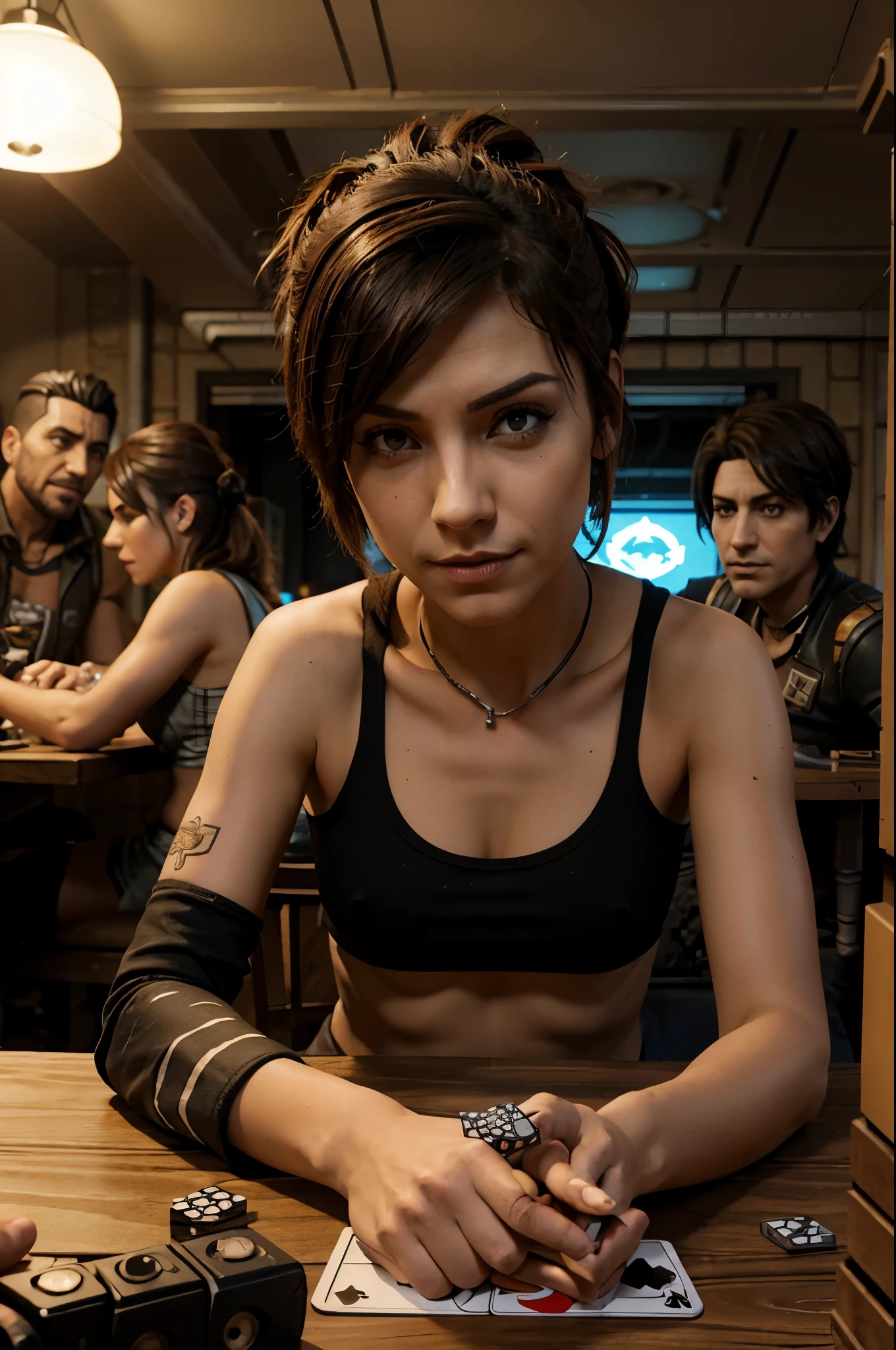 Borderlands Enemies, Playing cards at table, animated
