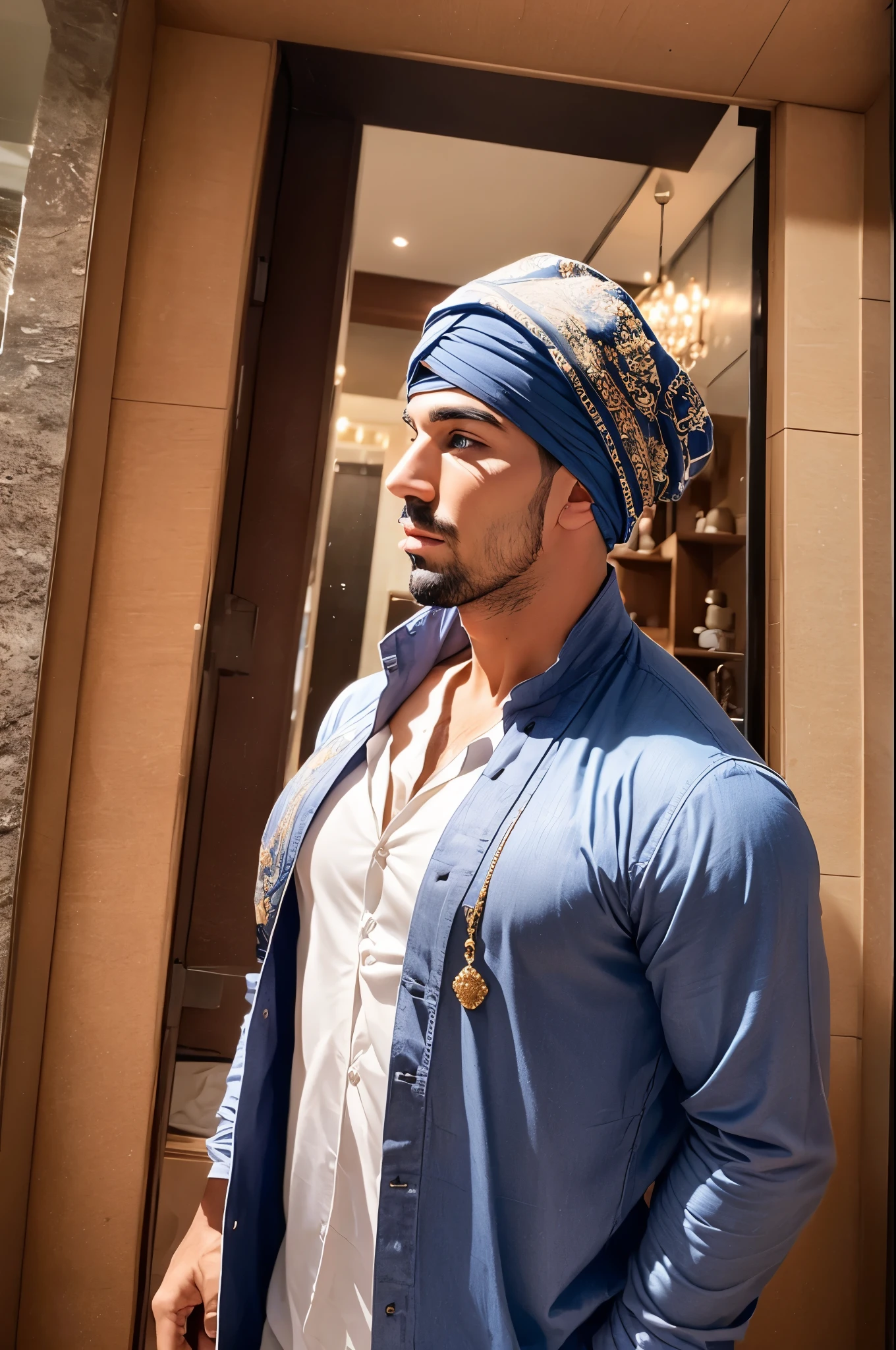 faaris azura, arabic fashion, arabic style, thobe, turban