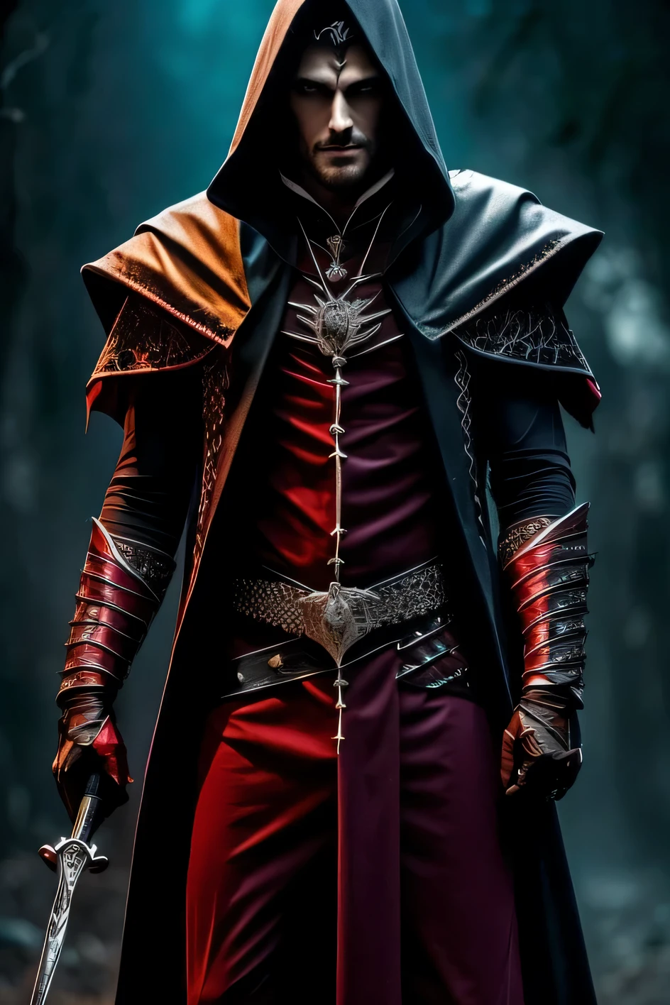 Azrael Lostlight is one of the most powerful vampires known in Wallachia. Although anyone who knows his weaknesses can defeat him, a luta venceu&#39;It won&#39;t be exactly a walk...

he's too tall, acerto 2,03 metros de altura, with an athletic body marked by muscles, tatuagens e cicatrizes, seus cabelos brancos como oa neve se destacam no meio da noite, Suas presas, dentes igualmente brancos, are a little longer than normal among vampires. Ele sempre usa uma armadura leve, with a hood and a long sword at his waist for combats that require level. Although the most notable are your eyes, vermelhos como sangue que podem deixar em transe qualquer vampiro humano ou inferior que os olhe por muito tempo. Embora os olhos sejam geralmente dourados amarelos.