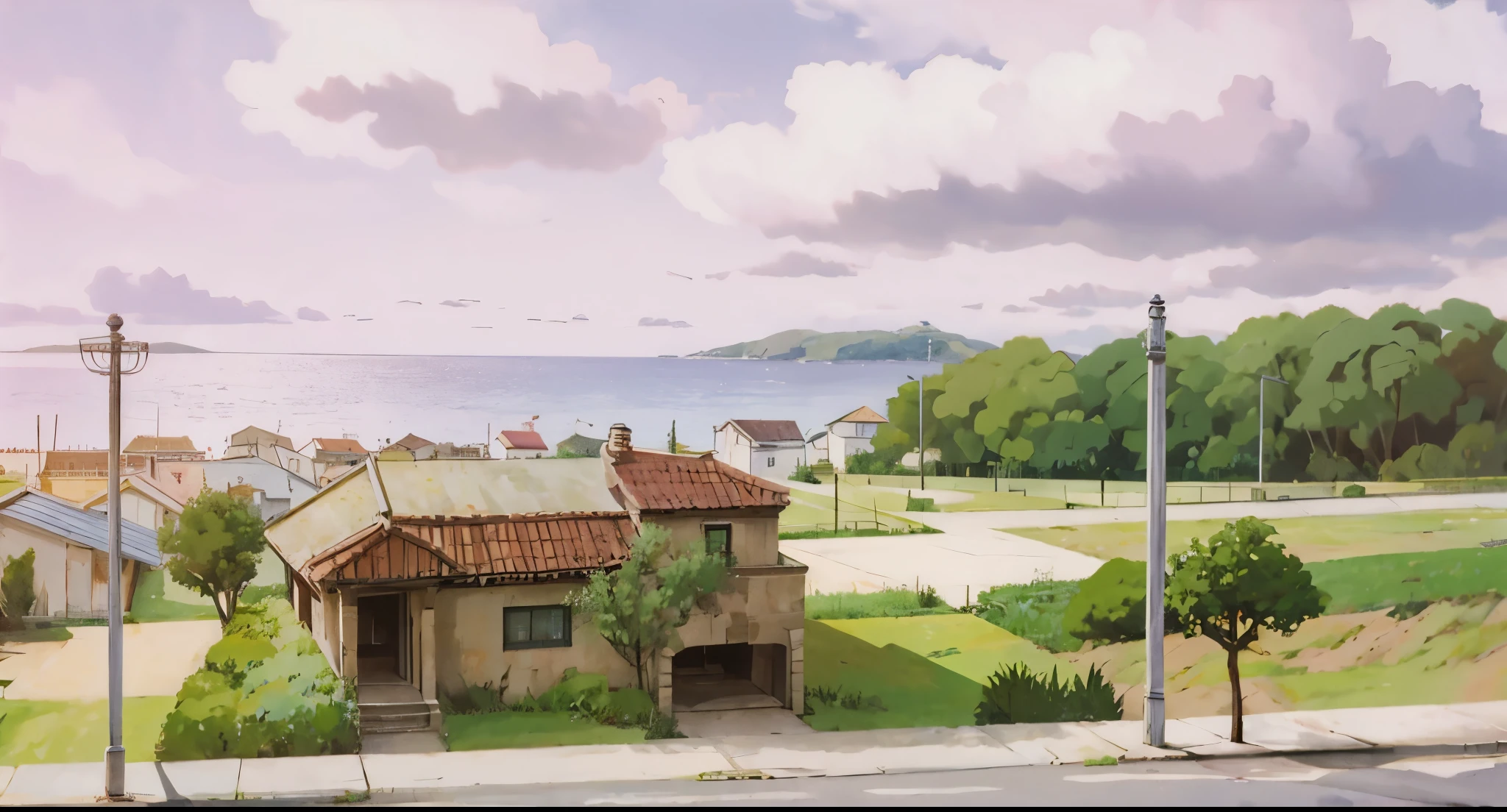 casa de litoral. estilo anime