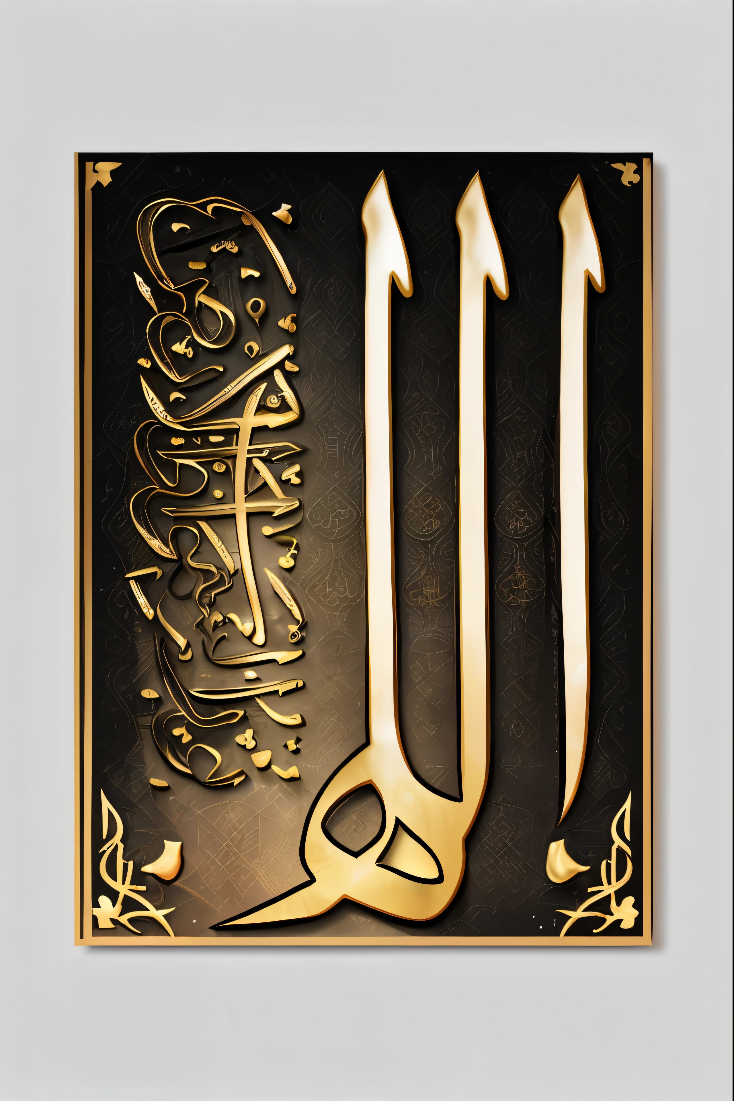 Black and white Arabic calligraphy with gold hearts, Islamic calligraphy, arabic calligraphy, font thuluth, Overlay with Arabic text, arabic calligraphy, , Islamic Art, islamic, reyyan, Romanized: Kaaba, hurufiyya, outline, by Sheikh Hamdallah, Arabic!, by Hafiz Anjum