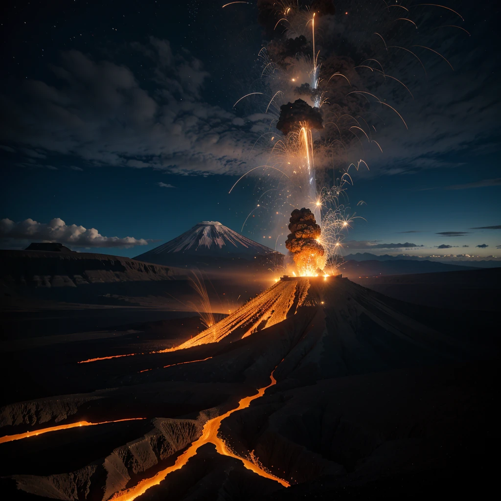 A volcanic eruption