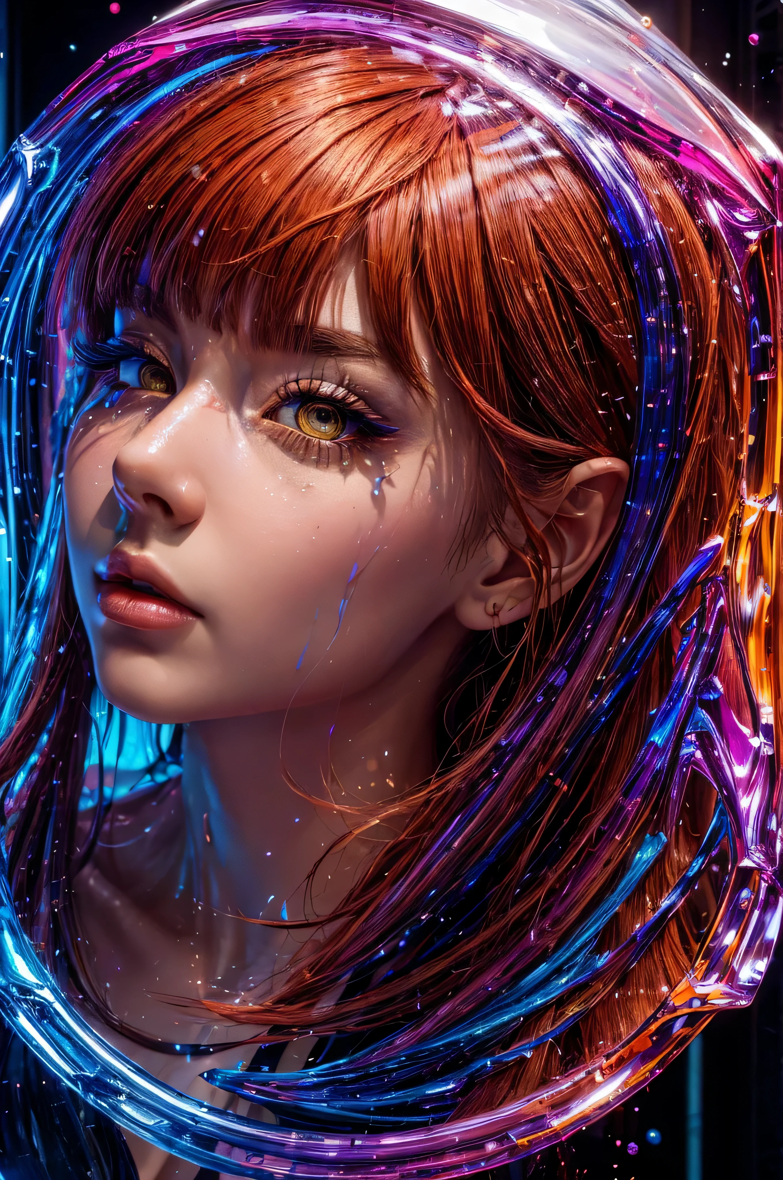masterpiece, best quality, (extremely detailed CG unity 8k wallpaper, masterpiece, best quality, ultra-detailed, best shadow), (detailed background), (beautiful detailed face, beautiful detailed eyes), High contrast, (best illumination, an extremely delicate and beautiful),1girl,((colourful paint splashes on transparent background, dulux,)), ((caustic)), dynamic angle,beautiful detailed glow,full body, . Makima,