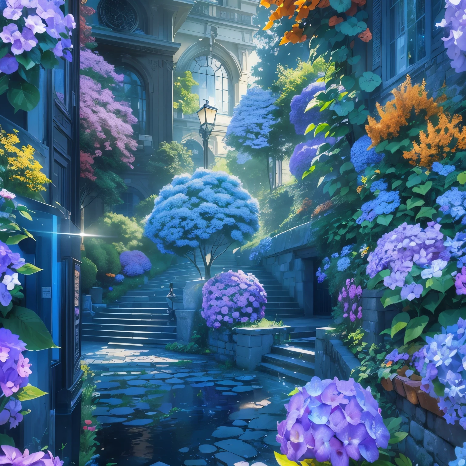 Hydrangeas, park, lake, small hill, pebble path, wallpaper, Art Deco, high detail, Cubist Futurism, Surrealism, modern, Gothic art, atmospheric perspective, panorama, perspective, diffraction spikes, masterpiece, best quality, anatomically correct, high details, 8K . ((SeaArt logo)) !Highest quality! Masterpiece! High-quality logo. 3D visualization. Unreal Engine. The highest quality, details, textures, materials, and clear forms (smooth glass, synthetic material, artificial stone, plastic, metal). Blue radiance from the depths of the forms, Seaart Logo!, 3D logo. One . Front camera view, Art Deco, high detail, modern, Gothic art, Fauvism, Contemporary art, Constructivism, Pop art, Hyperrealism, Pixar, depth of field, glowing light, ray tracing, reflection light, backlighting