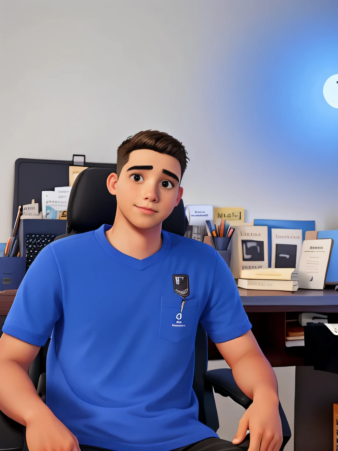 Young man in his office