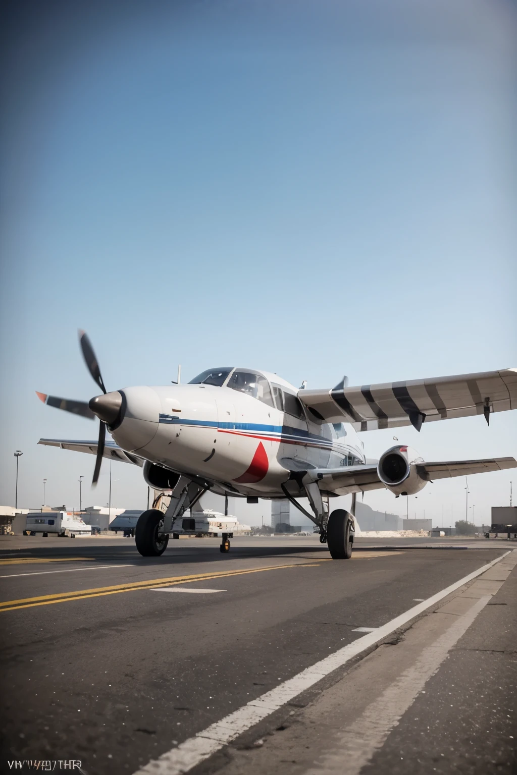 A plane with writting on sidebody "JAMA'AH YASIN RW 01 SOKO" landing to airport, 3d render, cinematic