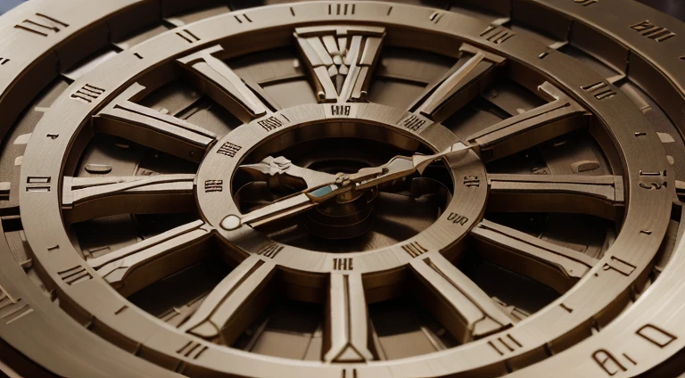A round clock logo on a metallic background, with metal tools and craftsmanship details in place of the numbers, the clock hands are metallic and shiny, the logo haetal Craft" text below it. Epic, cinematic. Destansı. Gelecekten gelmiş gibi. 8k uhd, DSLR, high quality, film grain,