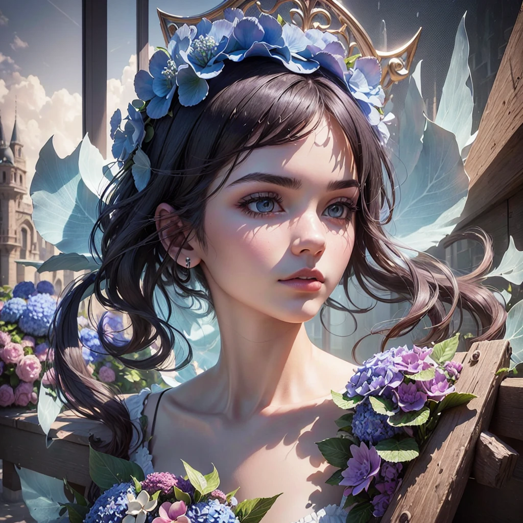 1 girl. Very beautiful. Hydrangeas, park, lake, small hill, pebble path, wallpaper, Art Deco, high detail, Cubist Futurism, Surrealism, modern, Gothic art, atmospheric perspective, panorama, perspective, diffraction spikes, masterpiece, best quality, anatomically correct, high details, 8K . ((SeaArt logo)) !Highest quality! Masterpiece! High-quality logo. 3D visualization. Unreal Engine. The highest quality, details, textures, materials, and clear forms (smooth glass, synthetic material, artificial stone, plastic, metal). Blue radiance from the depths of the forms, Seaart Logo!, 3D logo. One . Front camera view, Art Deco, high detail, modern, Gothic art, Fauvism, Contemporary art, Constructivism, Pop art, Hyperrealism, Pixar, depth of field, glowing light, ray tracing, reflection light, backlighting
