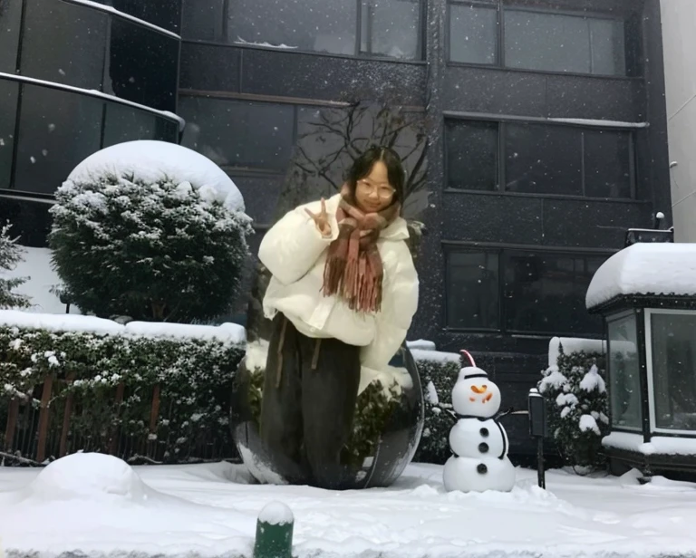 giant snowman,There are snowmen all around