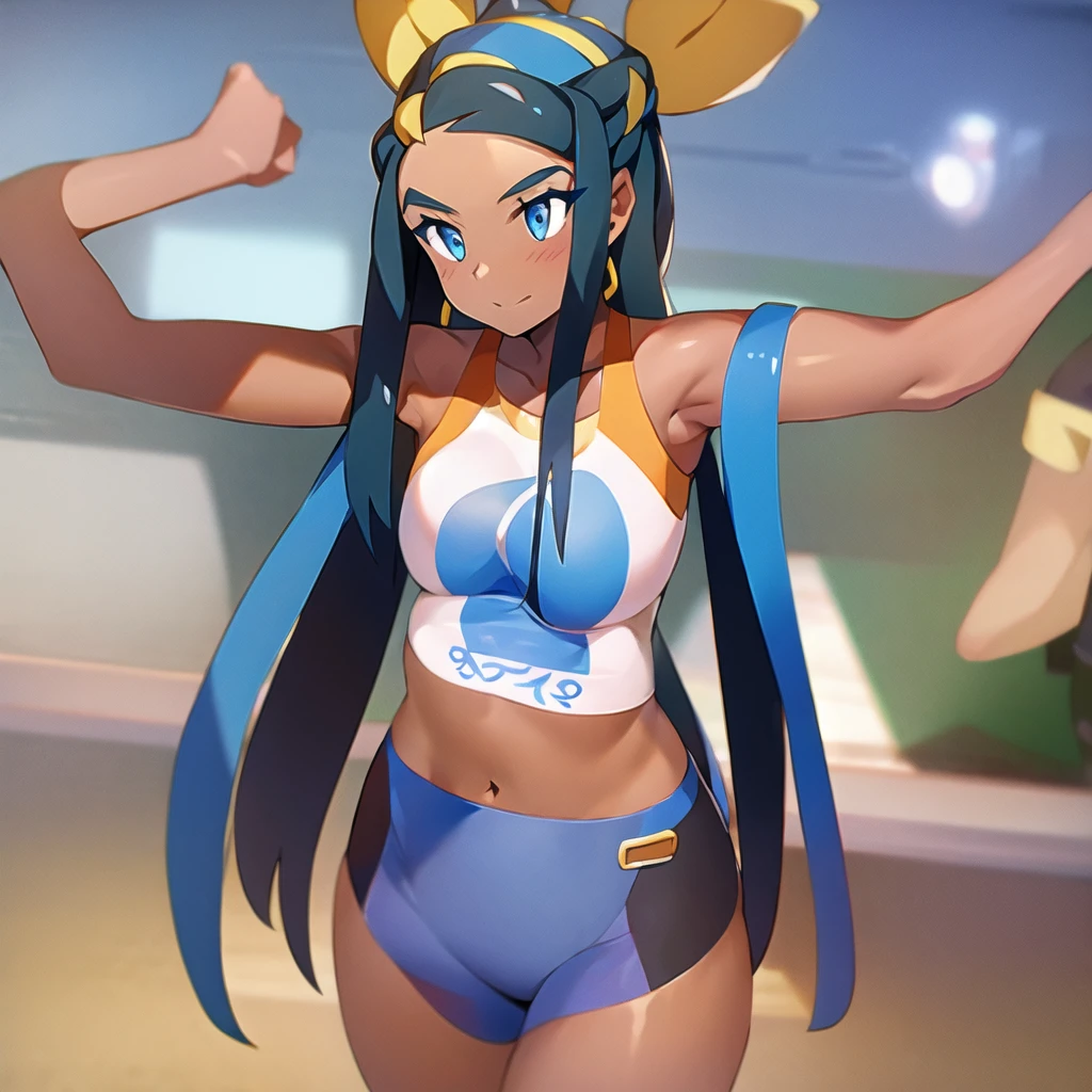 nessa \(pokemon\), 1girl, solo, mature female, milf, motherly