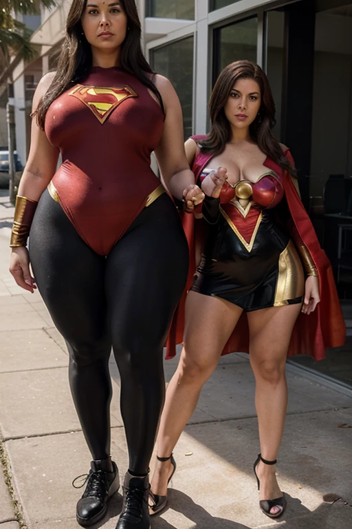 (mature, superheroine bbw , full body, spandex, perfect body), david and goliath, (next door superheroine), hypno