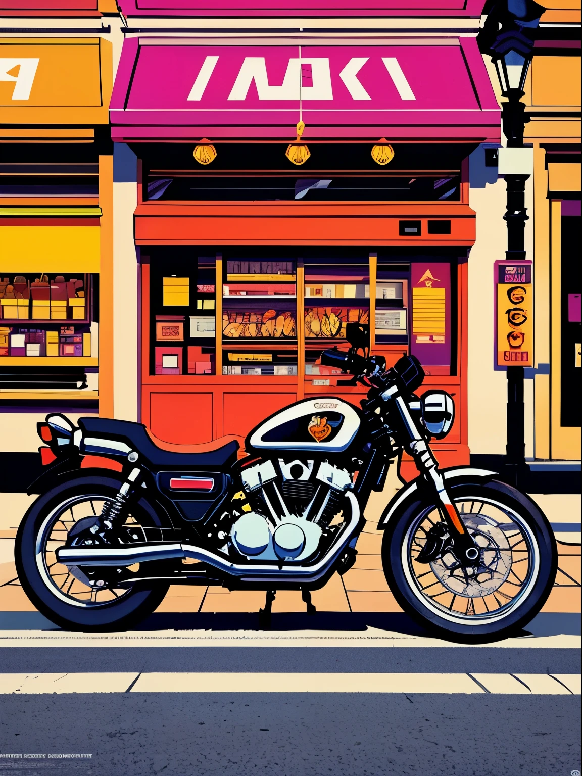 Street motorcycle, high resolution, clear details