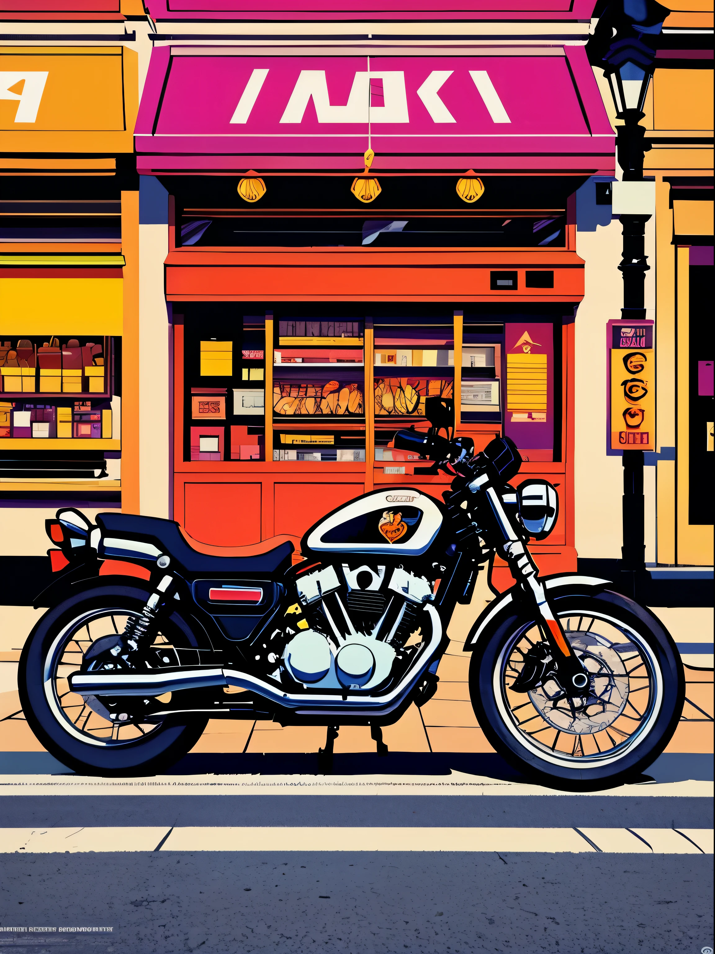 Street motorcycle, high-resolution, Clear details