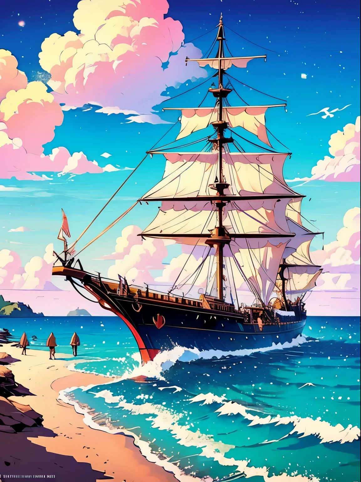 Ship on the sea