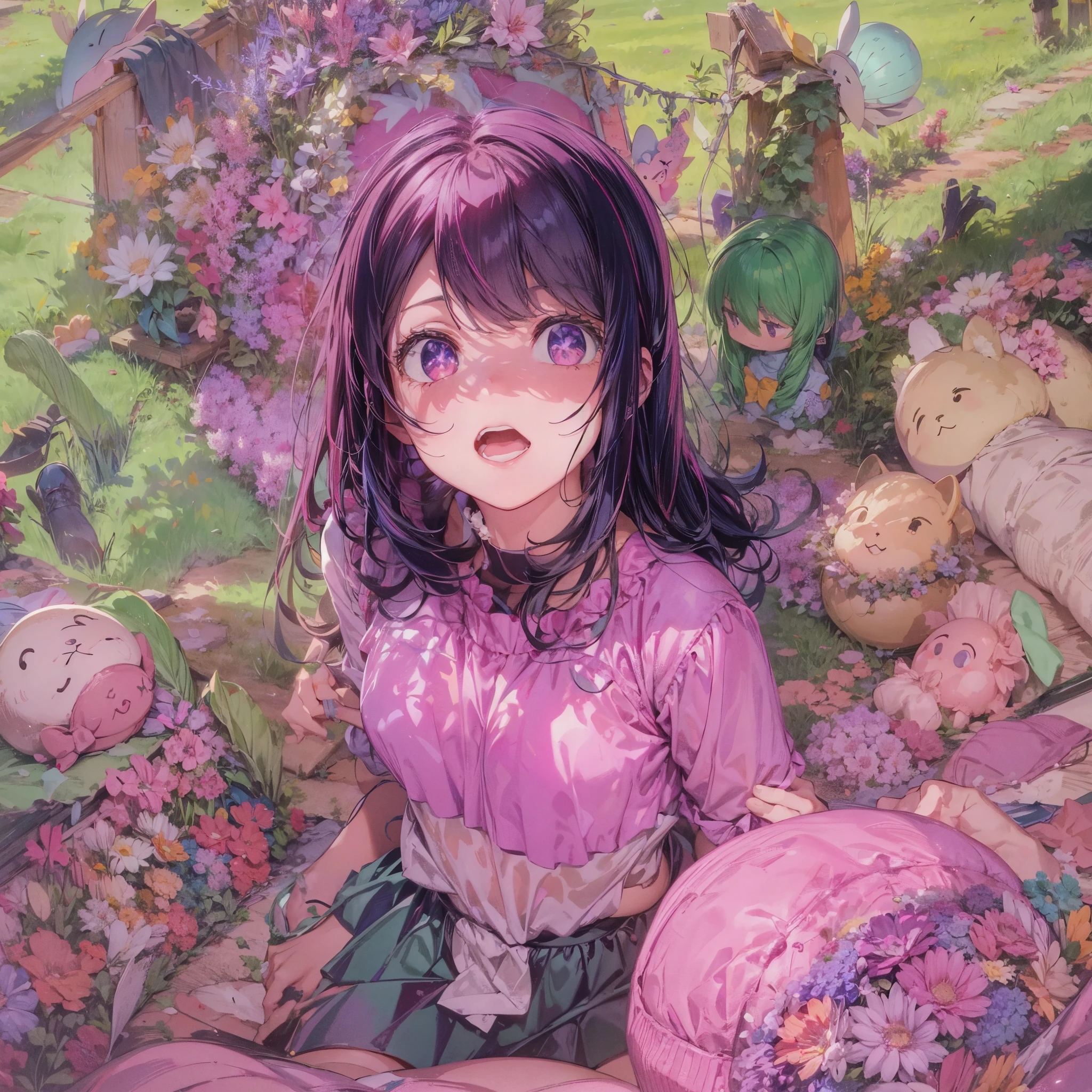 Base Layer: An image of girlish homosexual platonic love between two girls who have a sister-like intimacy, a delicate psychedelic worldview of melancholy and sickness that fuses girl aesthetics and noir aesthetics, BREAK Middle Layer: Twin anime-style girls symbolizing their love for each other BREAK Foreground Layer: The twins are surrounded by a strange array of inanimate objects symbolizing their weakness and fragility. BREAK Effect Layer: An eerie purple light fills the scene, casting shadows and adding a sense of mystery. BREAK The finishing touch: Enrich the atmosphere with a touch of spooky, surreal fantasy.