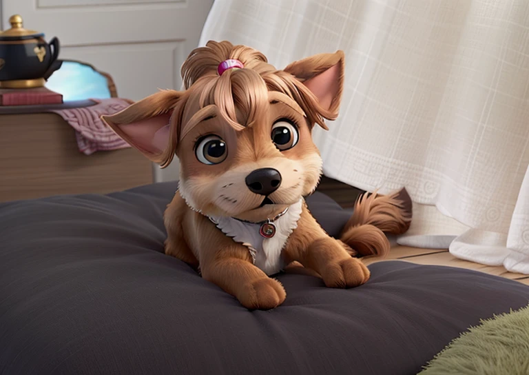 Uma yorkshire estilo disney pixar, alta qualidade, melhor qualidade