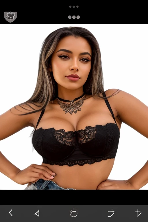 um close up de uma mulher com uma tatuagem no peito, Bralette, preto bra, wearing a preto cropped tank top, preto halter top, wearing a cropped preto tank top, in a preto betch bra, sexy push up bras, preto top, tiny preto bra, preto, sedutora lingerie camisole, she is wearing a preto tank top, brasileiro