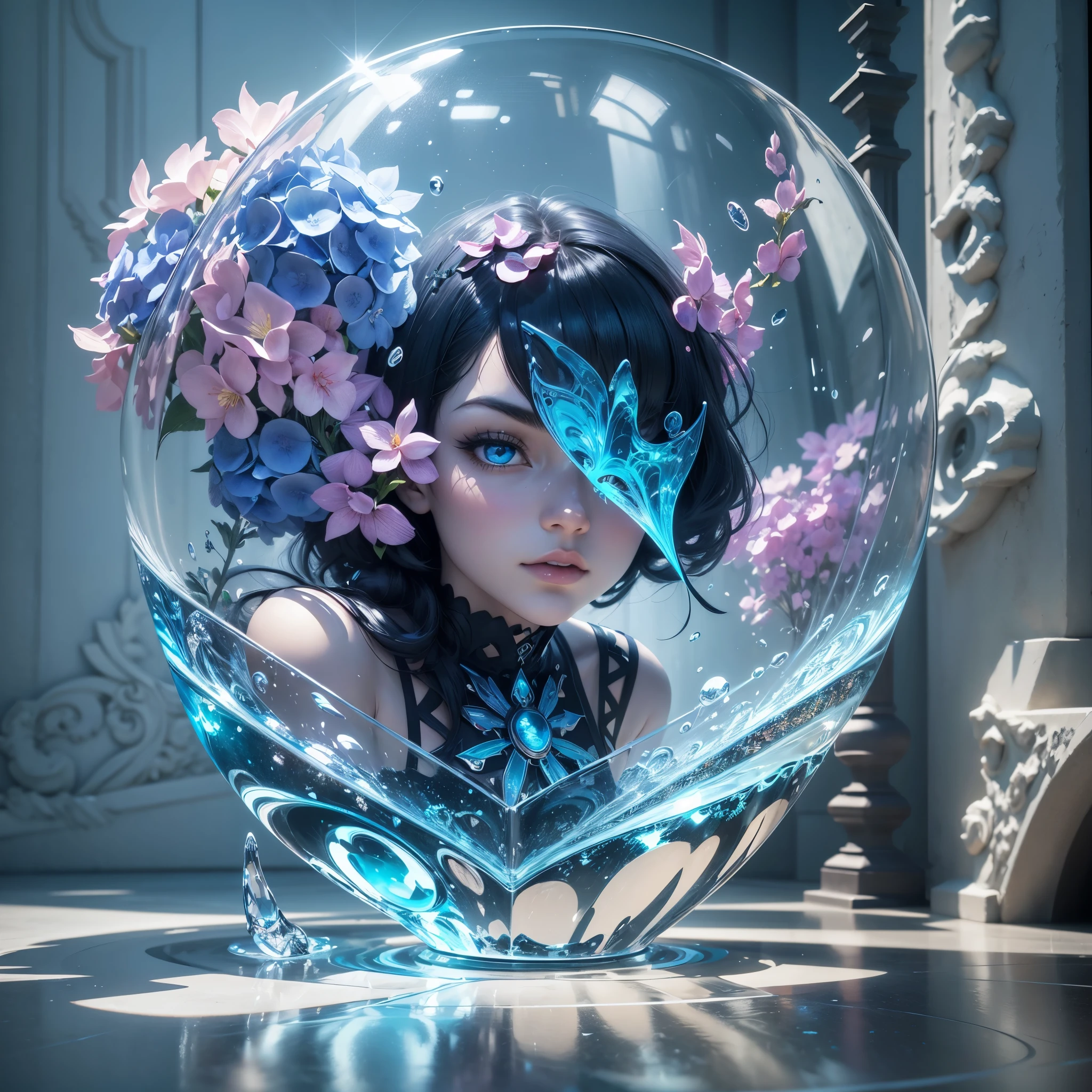 1 girl. Very beautiful. Hydrangeas, park, lake, small hill, pebble path, wallpaper, Art Deco, high detail, Cubist Futurism, Surrealism, modern, Gothic art, atmospheric perspective, panorama, perspective, diffraction spikes, masterpiece, best quality, anatomically correct, high details, 8K . ((SeaArt logo)) !Highest quality! Masterpiece! High-quality logo. 3D visualization. Unreal Engine. The highest quality, details, textures, materials, and clear forms (smooth glass, synthetic material, artificial stone, plastic, metal). Blue radiance from the depths of the forms, Seaart Logo!, 3D logo. One . Front camera view, Art Deco, high detail, modern, Gothic art, Fauvism, Contemporary art, Constructivism, Pop art, Hyperrealism, Pixar, depth of field, glowing light, ray tracing, reflection light, backlighting