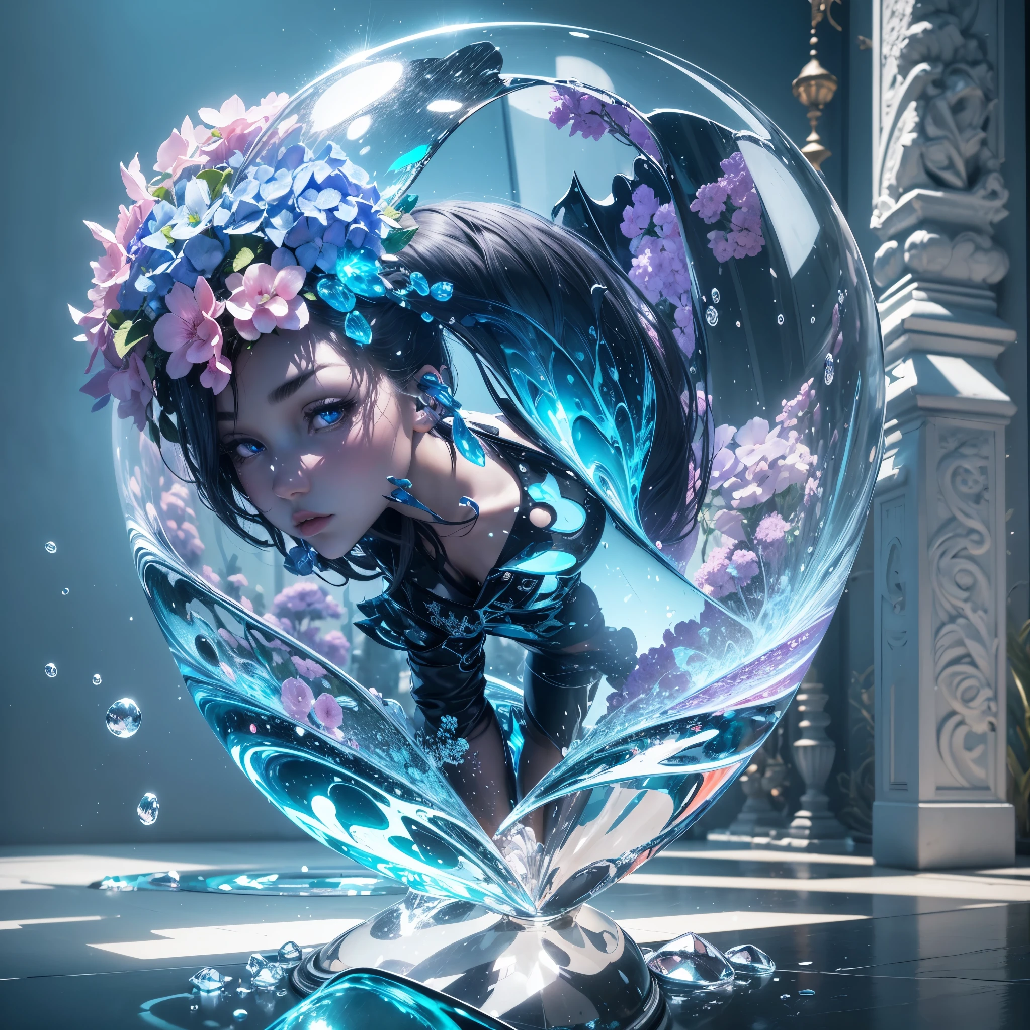 1 girl. Very beautiful. Hydrangeas, park, lake, small hill, pebble path, wallpaper, Art Deco, high detail, Cubist Futurism, Surrealism, modern, Gothic art, atmospheric perspective, panorama, perspective, diffraction spikes, masterpiece, best quality, anatomically correct, high details, 8K . ((SeaArt logo)) !Highest quality! Masterpiece! High-quality logo. 3D visualization. Unreal Engine. The highest quality, details, textures, materials, and clear forms (smooth glass, synthetic material, artificial stone, plastic, metal). Blue radiance from the depths of the forms, Seaart Logo!, 3D logo. One . Front camera view, Art Deco, high detail, modern, Gothic art, Fauvism, Contemporary art, Constructivism, Pop art, Hyperrealism, Pixar, depth of field, glowing light, ray tracing, reflection light, backlighting