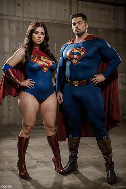 bbw superheroines and  boys, full body,