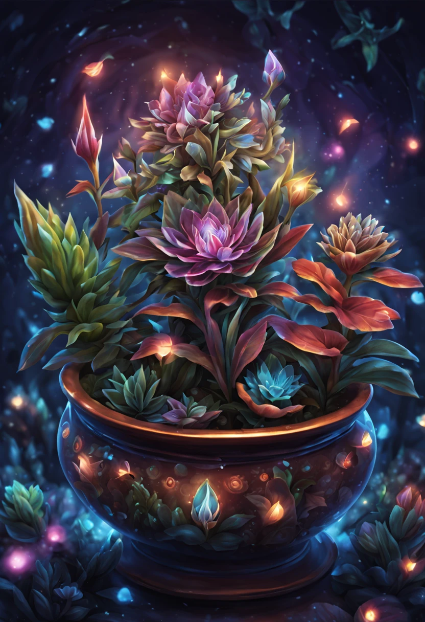 a pot with a magical plant, very rare