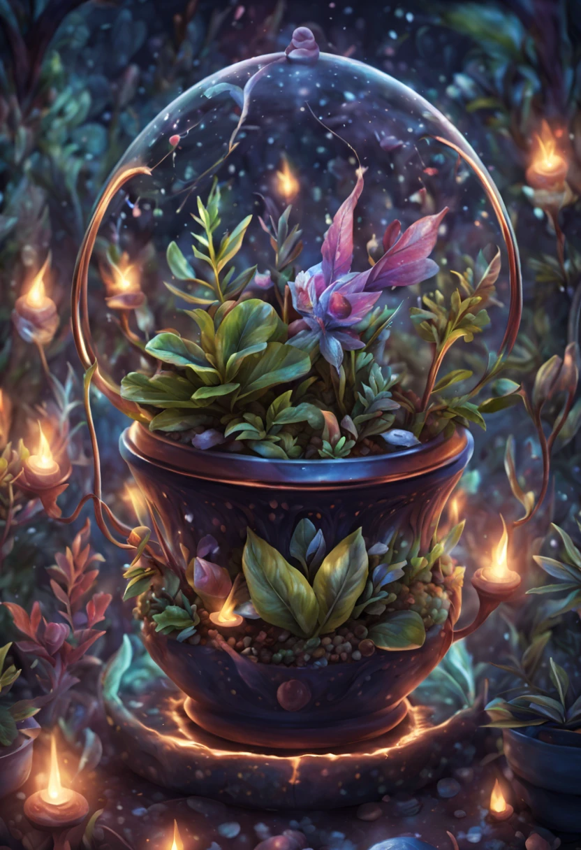 a pot with a magical plant, very rare