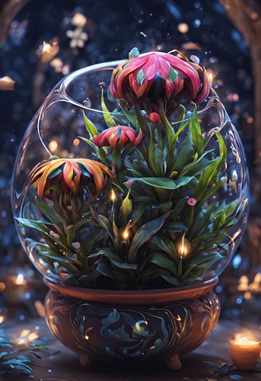 a pot with a magical plant, very rare
