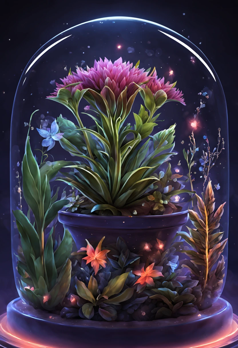 a pot with a magical plant, very rare