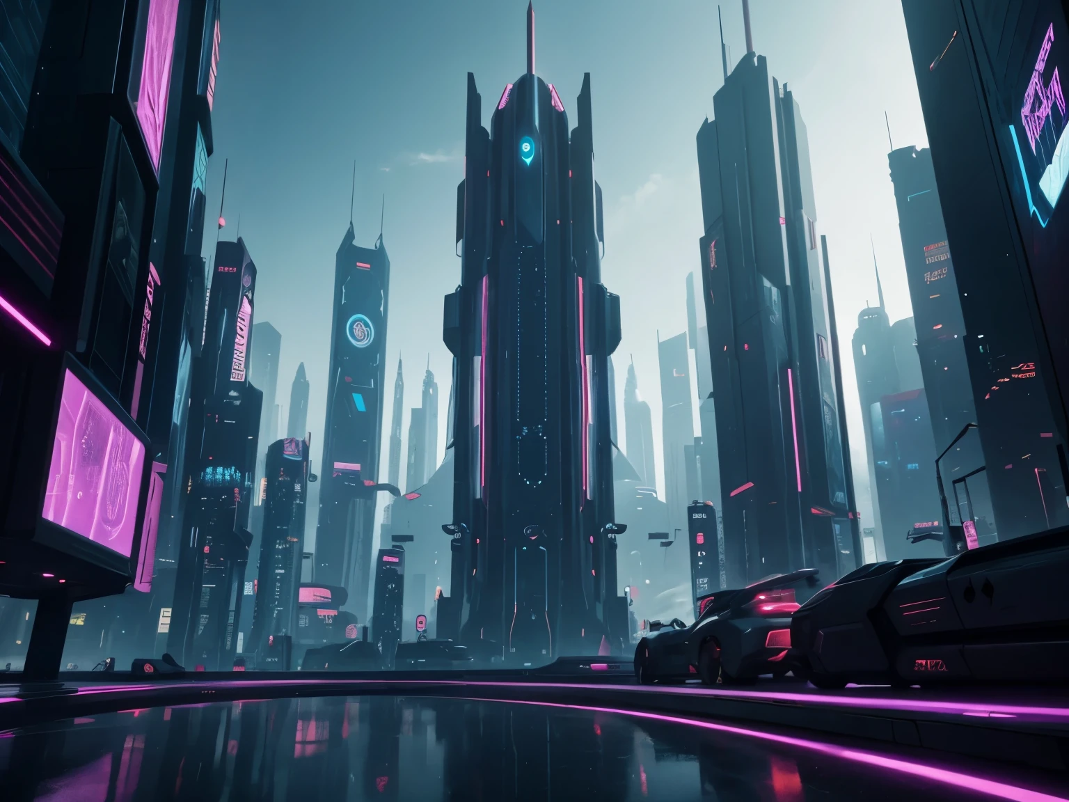 Futuristic city, cyberpunk