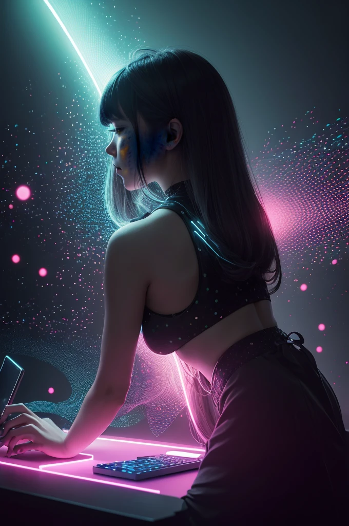 score_9, score_8_up, score_8_up, 1girl, perfect ass, best quality, from above, source_anime, dramatic lighting, neon glow, starry background, <lora:Dall_E-3_anime_1.5_epoch13:0.9>