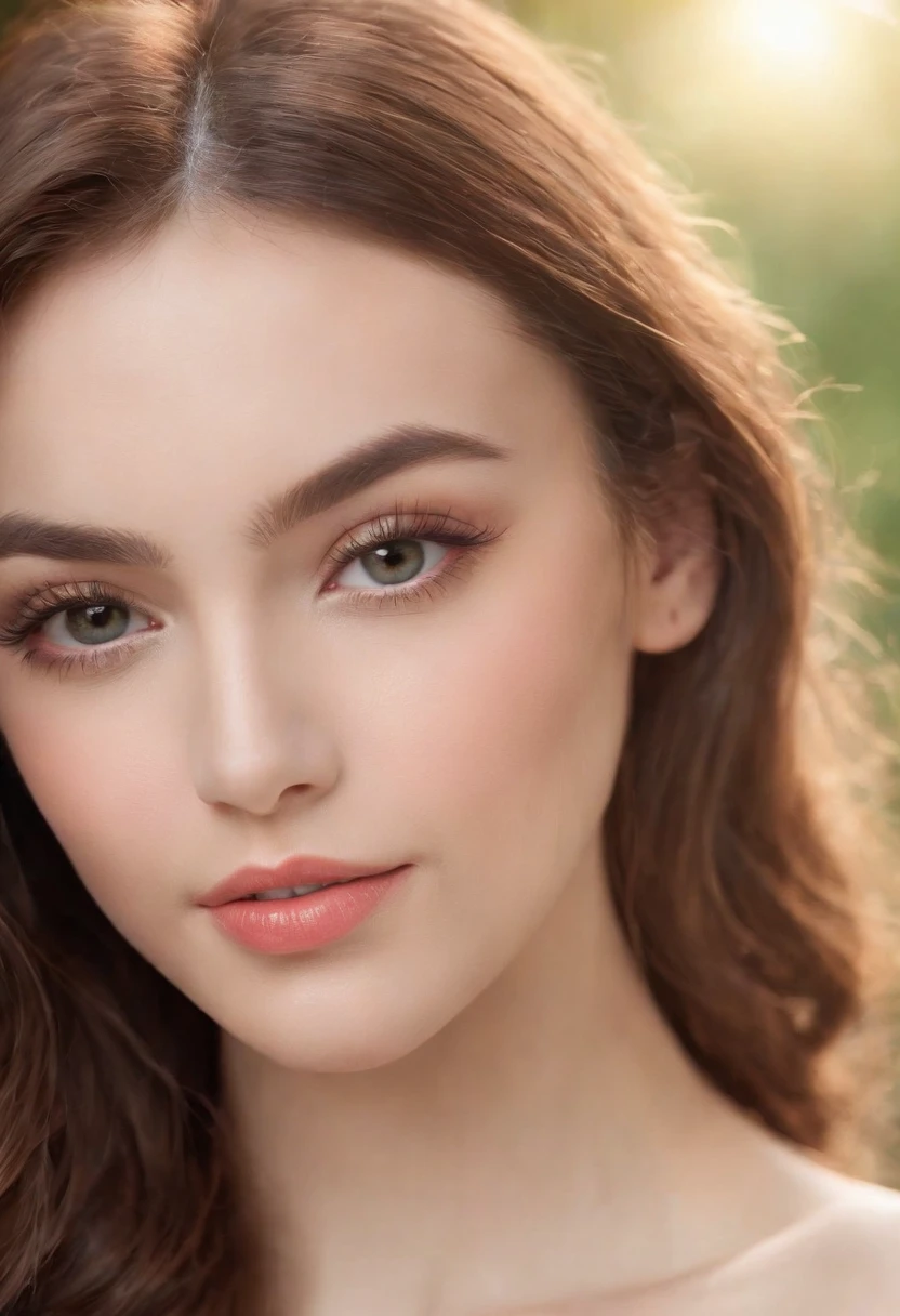 beautiful detailed eyes,beautiful detailed lips,extremely detailed eyes and face,longeyelashes,portrait,photorealistic,masterpiece:1.2,studio lighting,vivid colors,bokeh,gorgeous outfit,Elegant smile,stunning beauty,sparkling eyes,graceful pose,lush garden backdrop,painting-like,soft lighting,dreamy ambiance,exquisite details