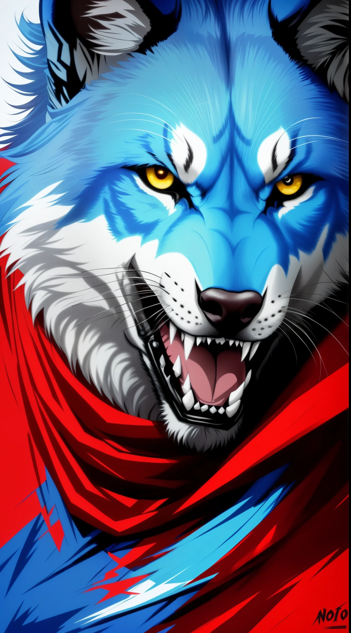 a painting of a No or with blood on the face, Lobo no inferno, No or, photo of No or, portrait of No or fantasy, imagem do avatar, He ad No or, Grim - Lobo, Big No or, portrait of No or, No or, No or alp ha head, wolp, foto de perfil, AngieNão or, No or, alto detalhamen to), He has No or yellow eyes, Meio Lobo, No or dark grey