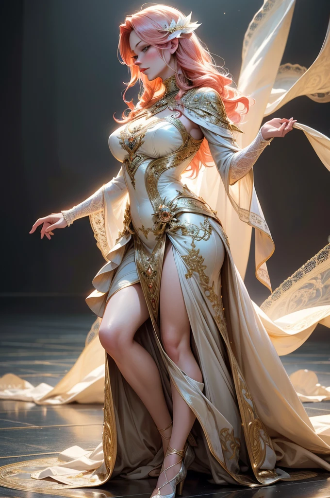 {-erro_de_anatomia:1.0}(best quality,4k,8k,highres,masterpiece:1.2), ultra-detailed, (realistic,photorealistic,photo-realistic:1.37), mature milf, illyasviel von einzbern, redhead hair, full body, vibrant colors, glowing skin, mesmerizing eyes, elegant pose, enchanting background, delicate lace dress, surreal lighting, ethereal atmosphere, mystical aura, intricate details, artistic medium, digital illustration, fantasy, anime, dancing litghtly