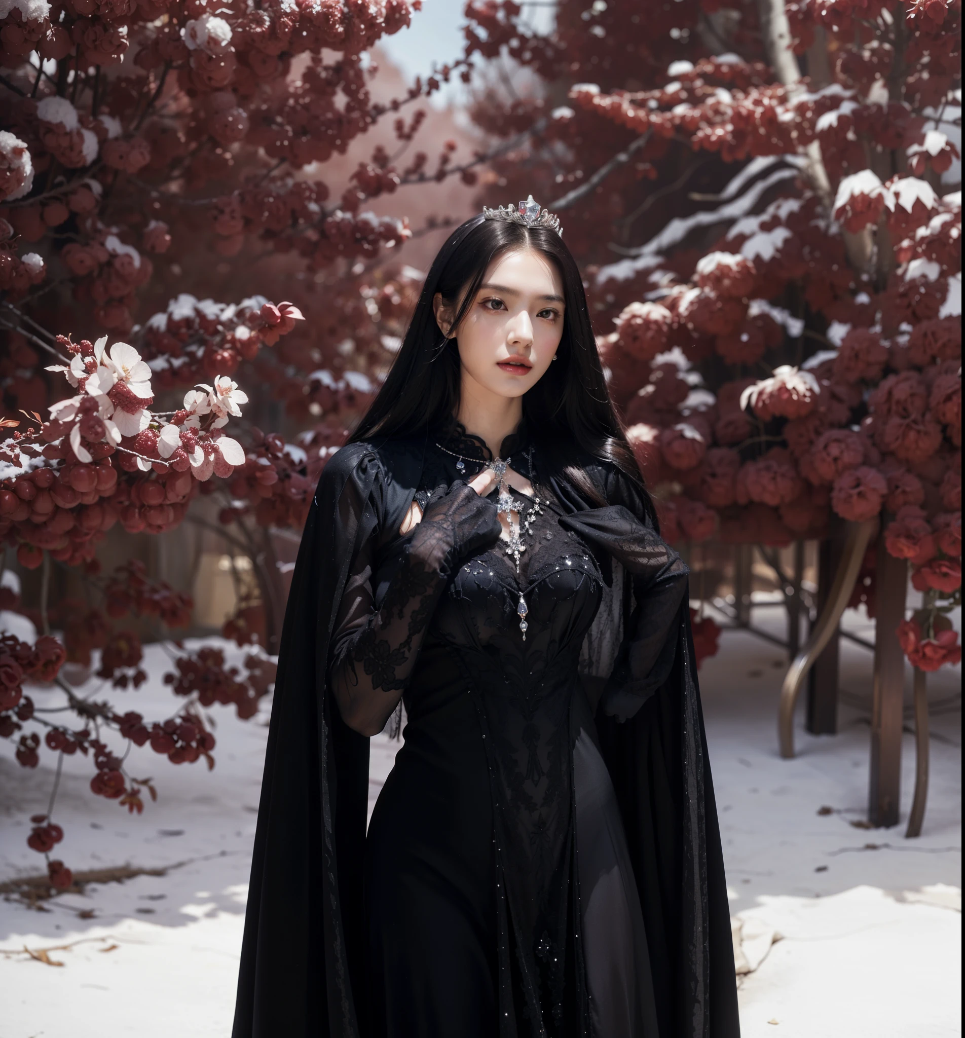 Imperial sister,詳細な目,Detailed facial expressions,Ripe body,Tall figure,Number,legs long,4K,k hd,fleshy feeling,White translucent lace,Fair and plump figure,Nice face,Cherry small mouth,beautiful and delicious(3D royal sister),exquisite dress,Wear crystal gem high heels,Silver cuirass,Gorgeous crystal gemstone dress,Gems and Jewelry,Bejeweled Crown,